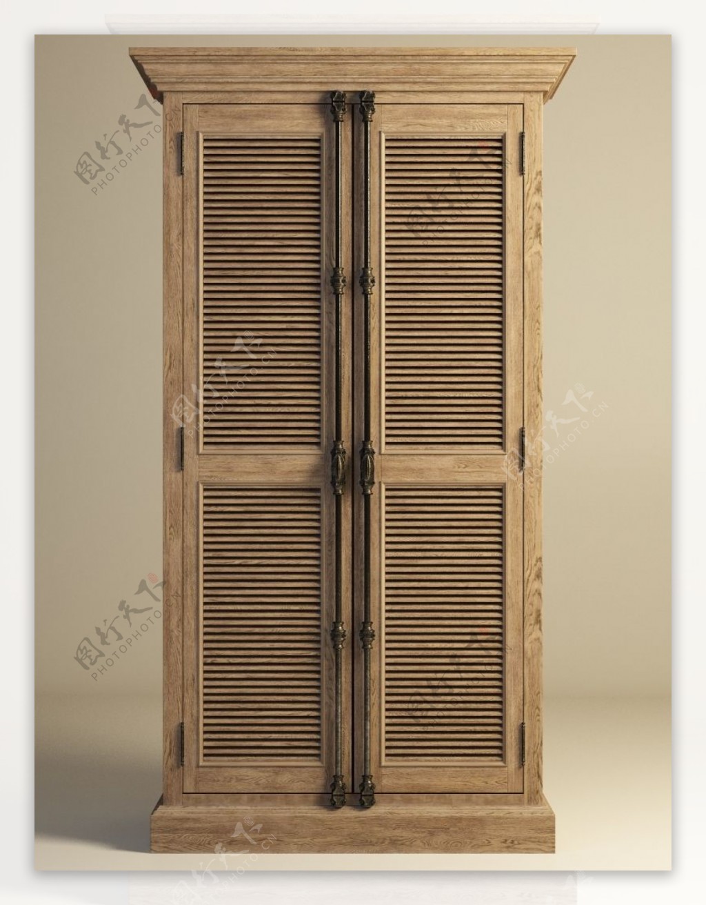 传统木质衣柜模型