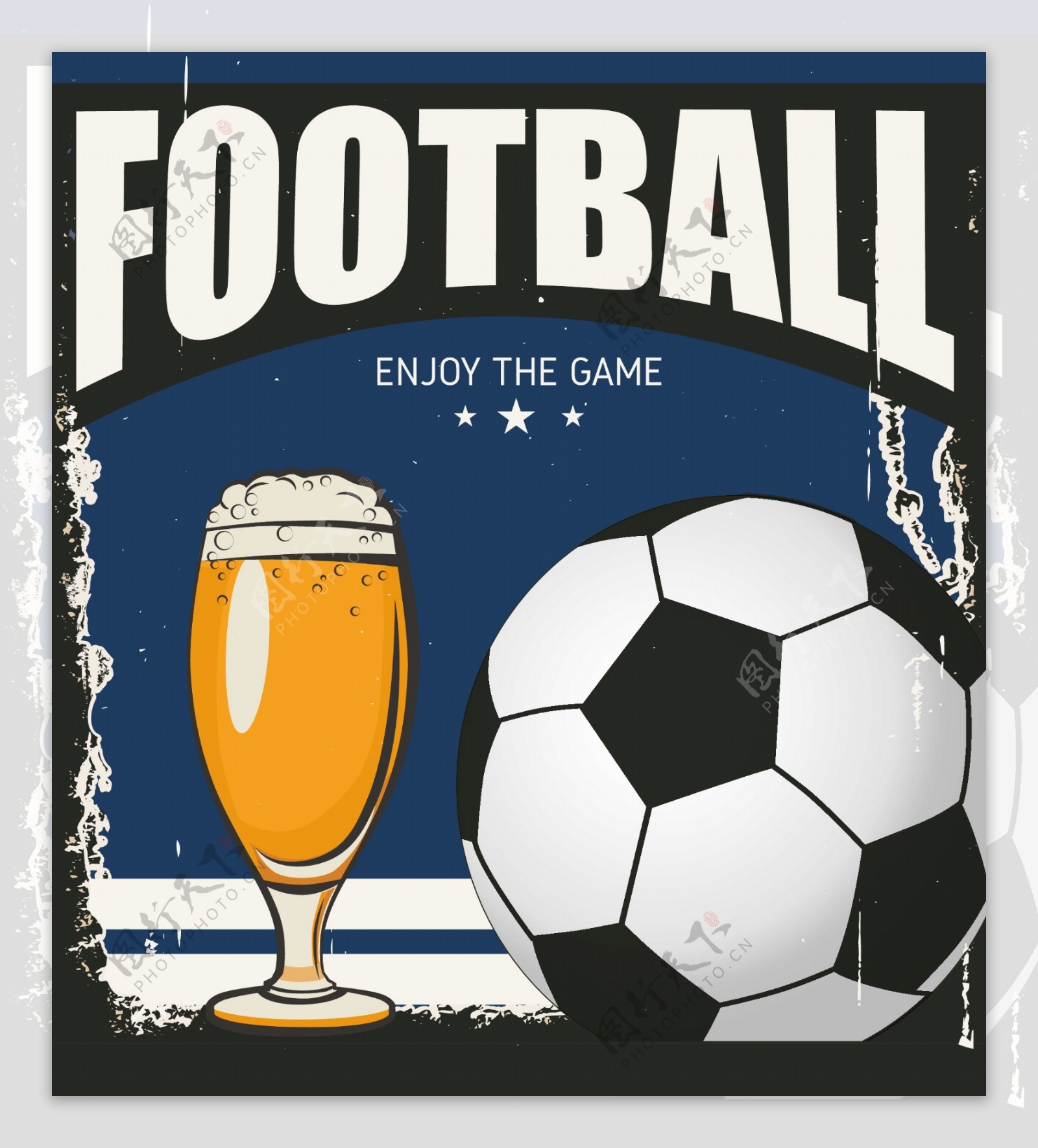 啤酒足球海报矢量素材