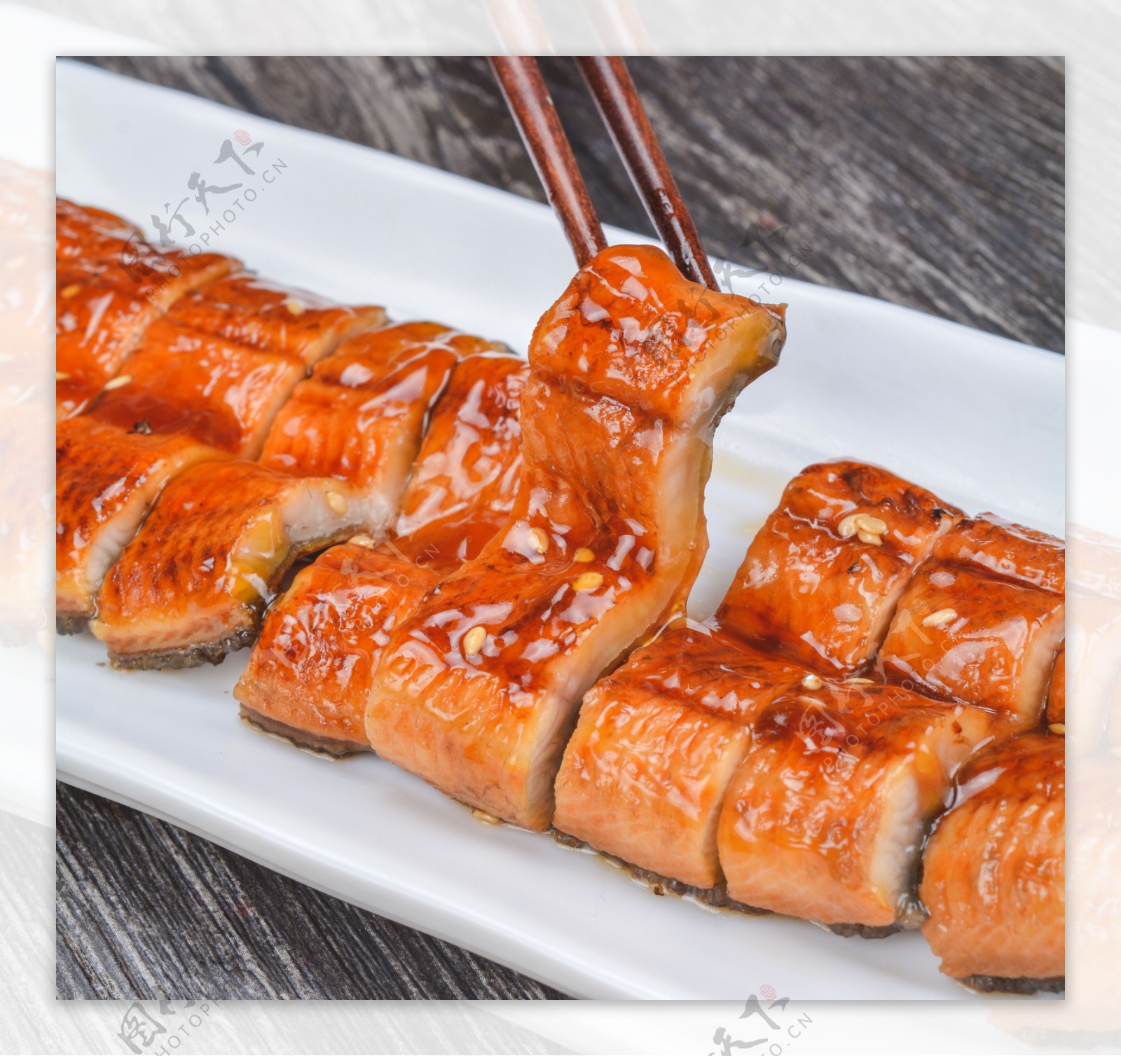 蒲烧鳗鱼寿司食材高清摄影