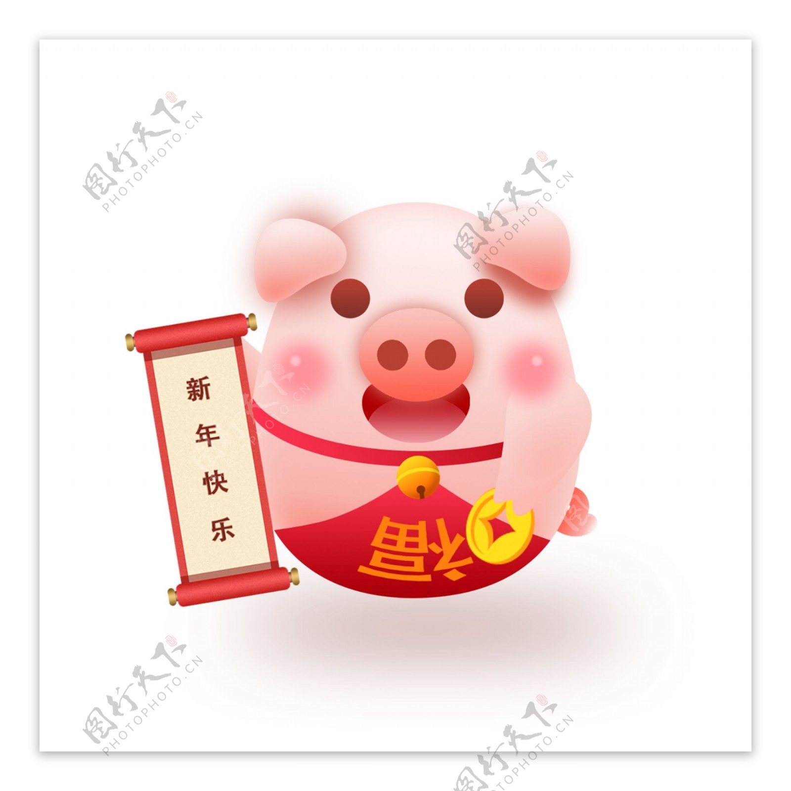 2019猪年新年快乐元素设计