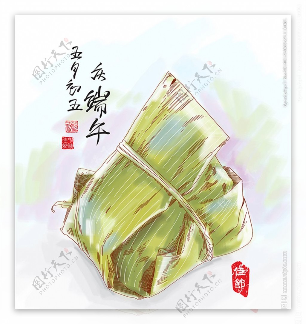 手绘端午节粽子