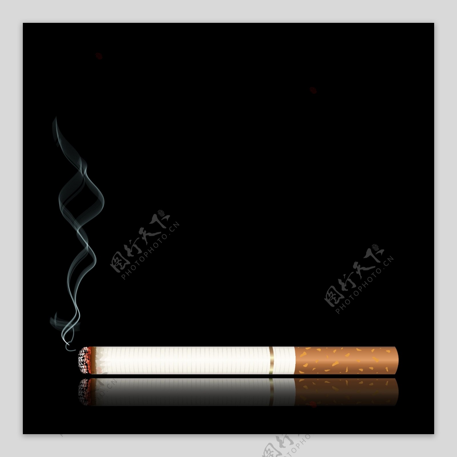 一支燃烧的烟草矢量图