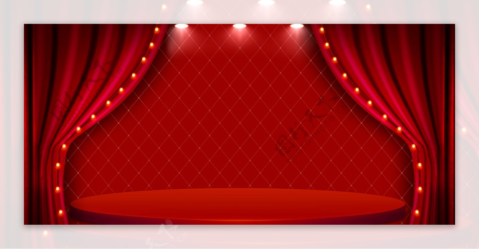 红色舞台背景素材