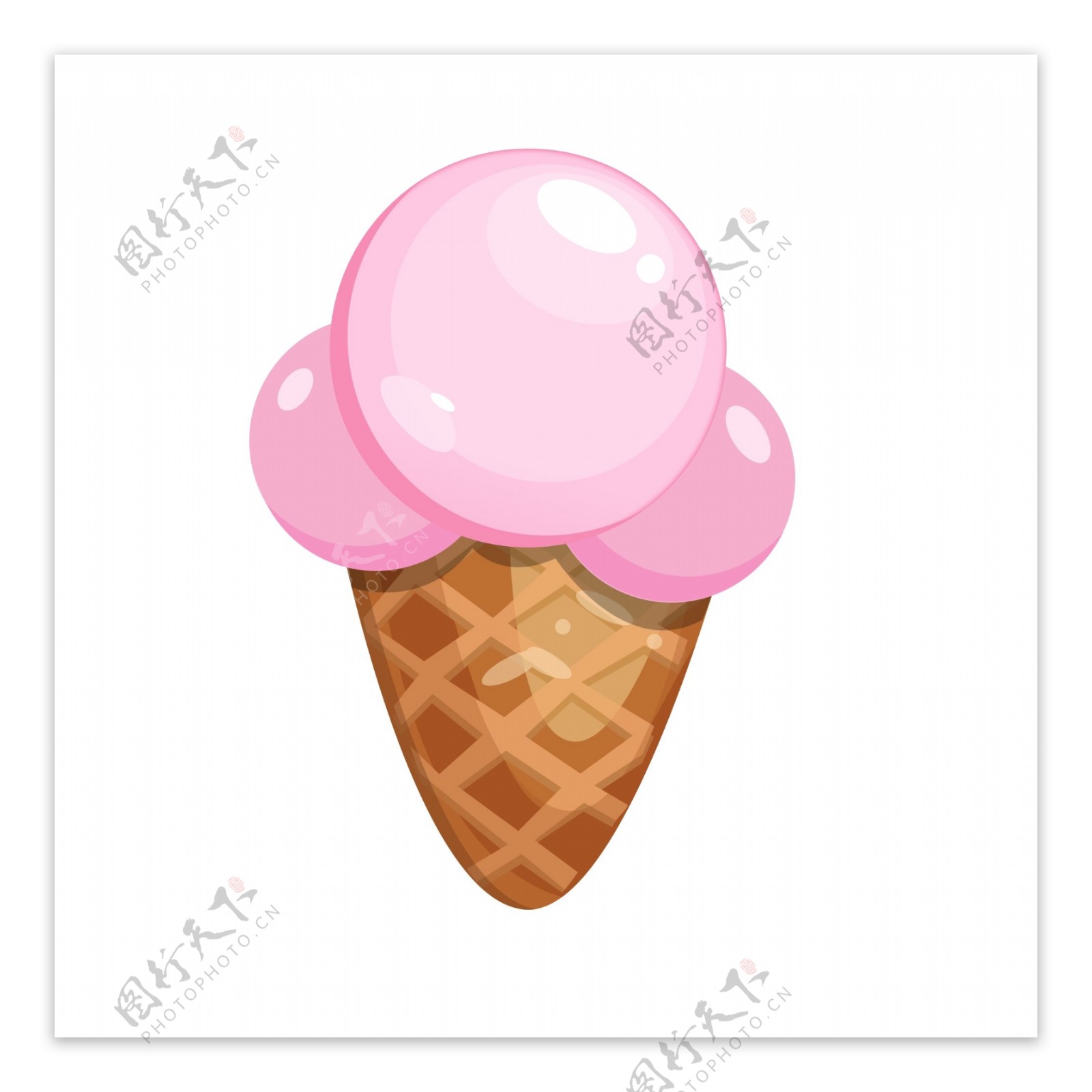 美味梦幻粉色冰淇淋