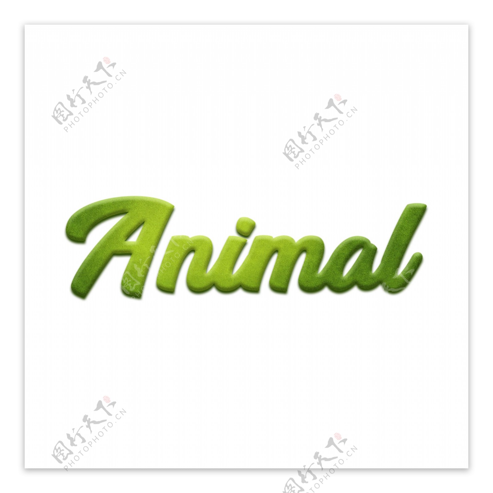 抽象的绿色动物字体