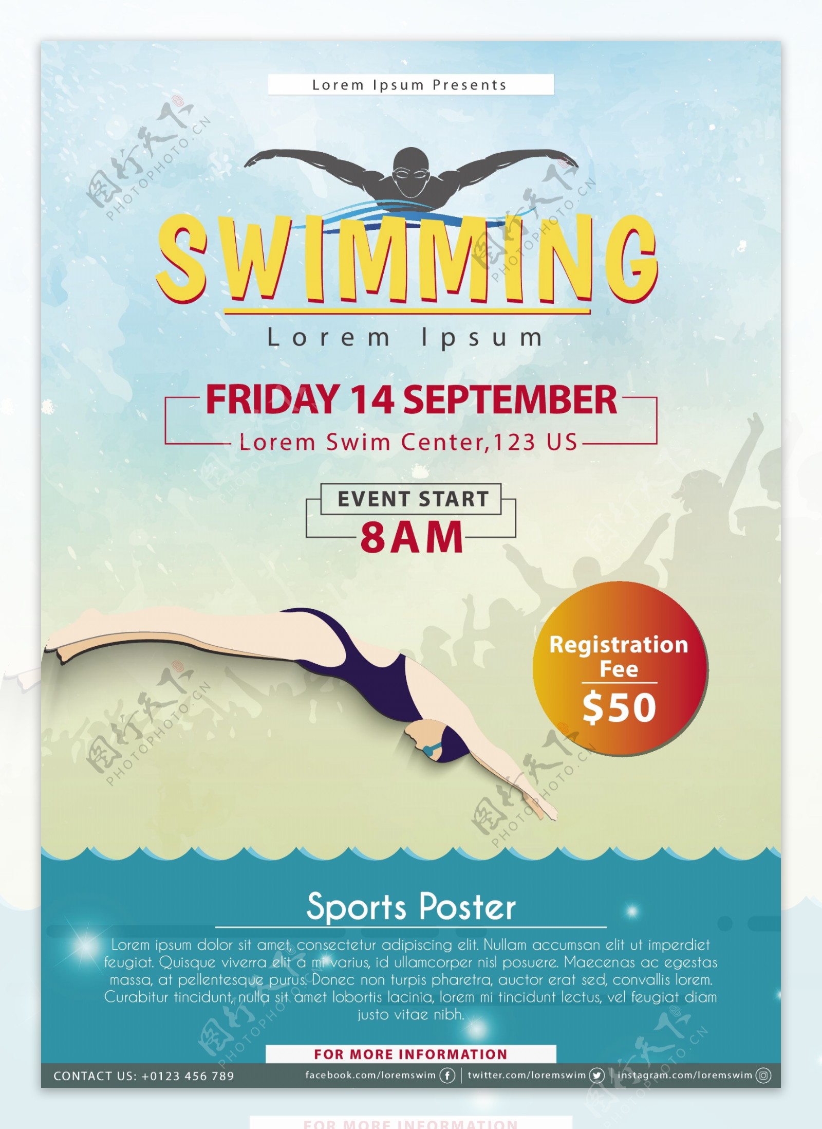 游泳比赛海报设计