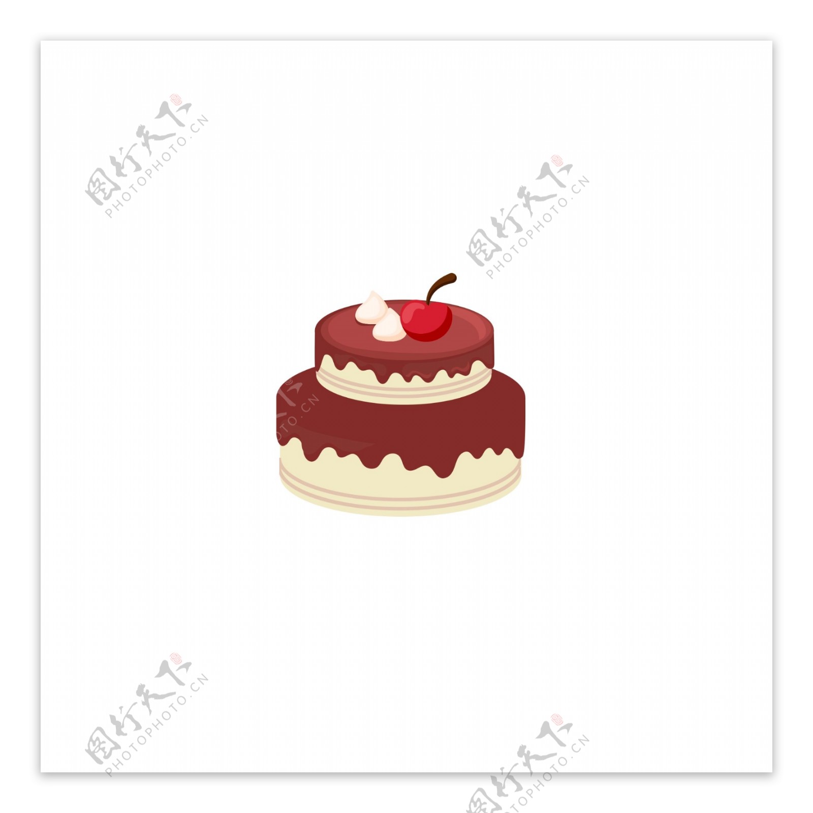 生日蛋糕鲜奶双层甜樱桃