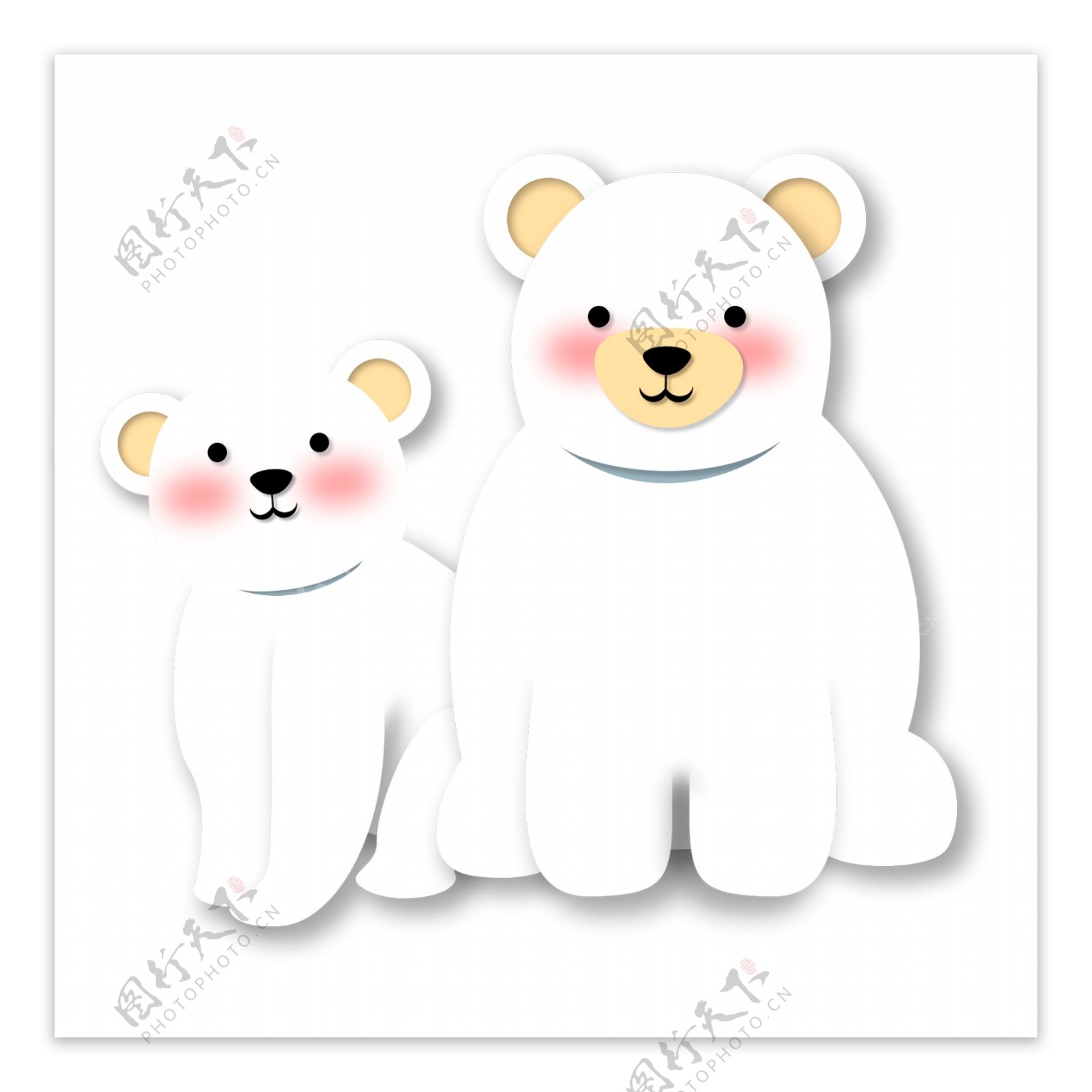 白色小熊动物卡通透明素材