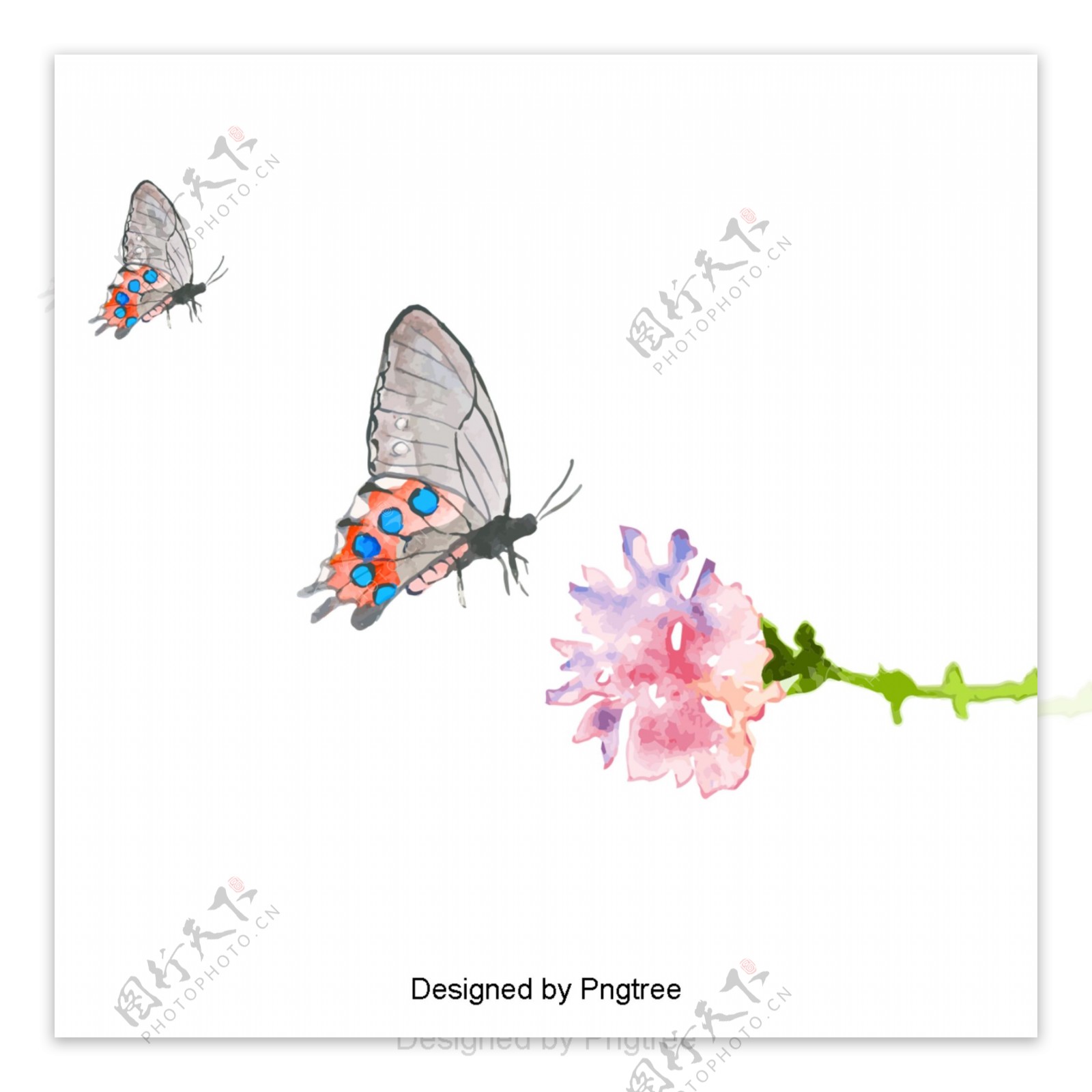 卡通手绘蝴蝶图案设计