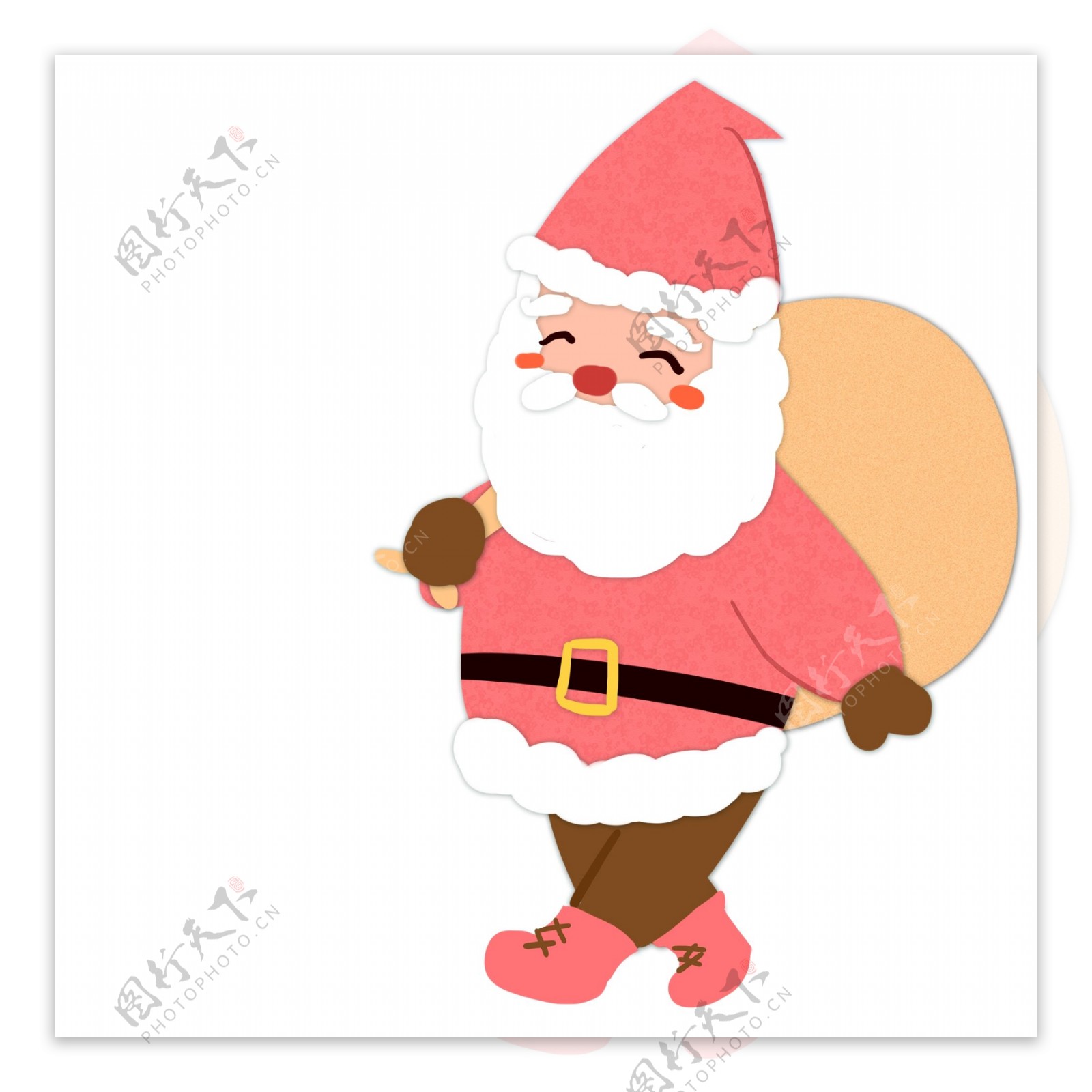 卡通可爱扛着麻袋的圣诞老人