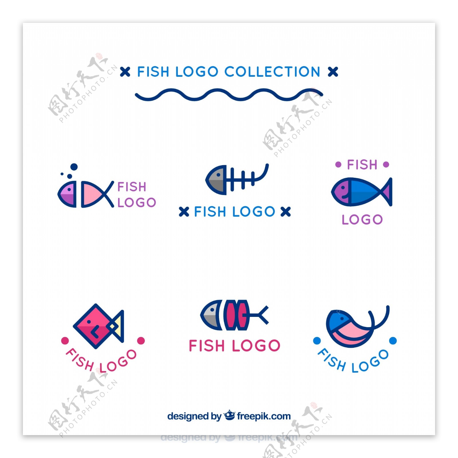 6款可爱鱼标志设计