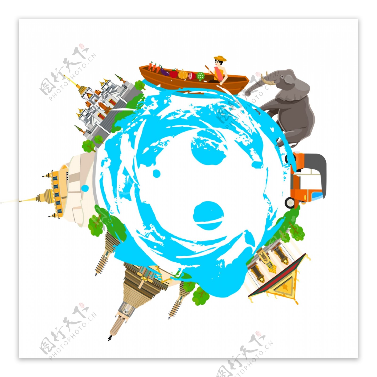 圆的世界形世界环球运输持星空联盟环游世界