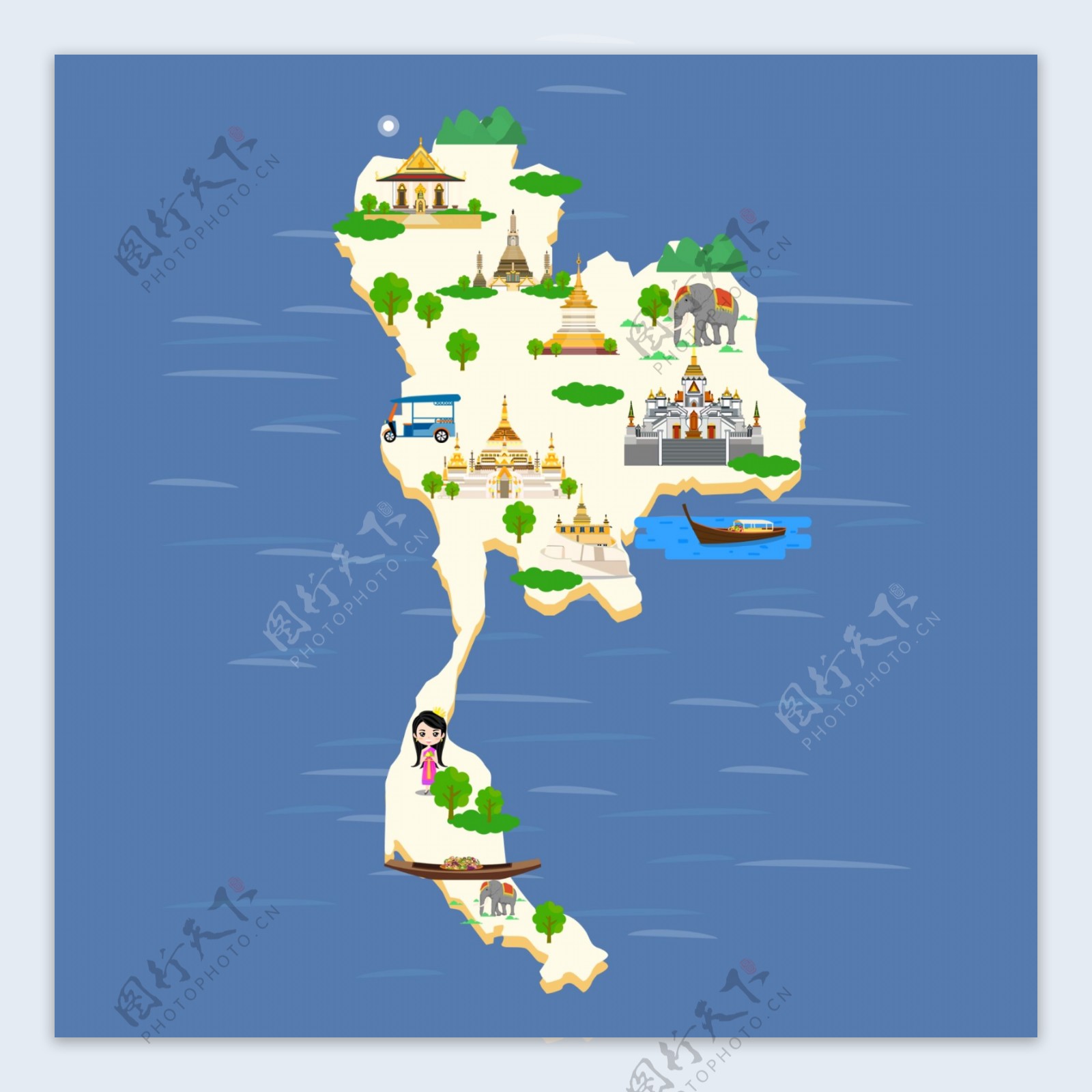 泰国地图高清全图-千图网