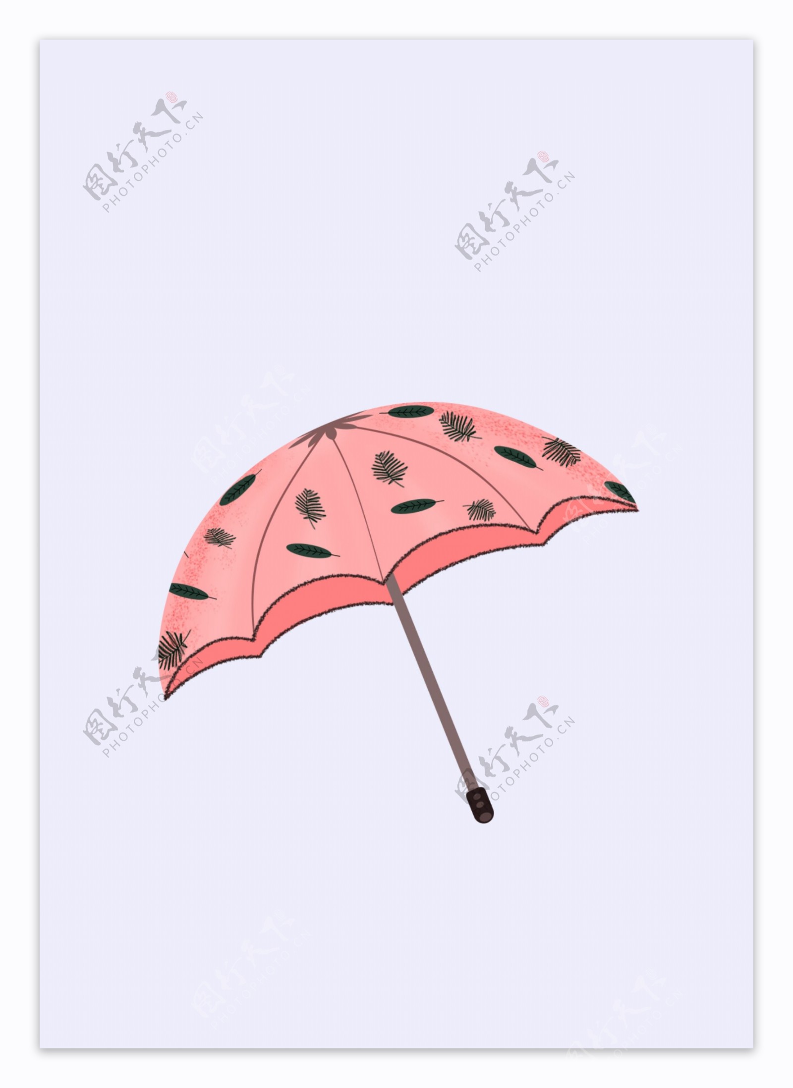 原创素材粉色森系雨伞
