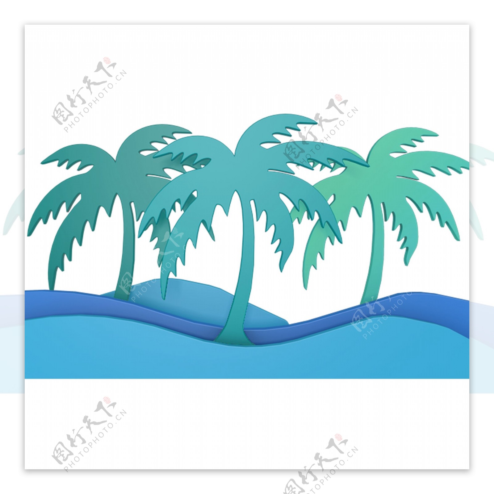 海滩椰子树装饰元素