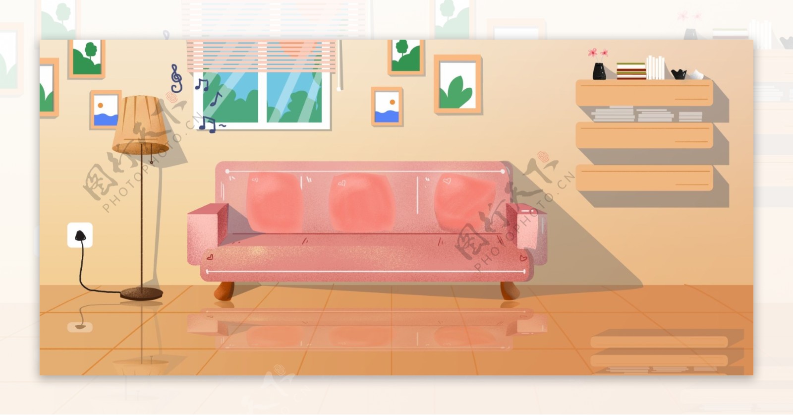温馨家居客厅沙发背景设计
