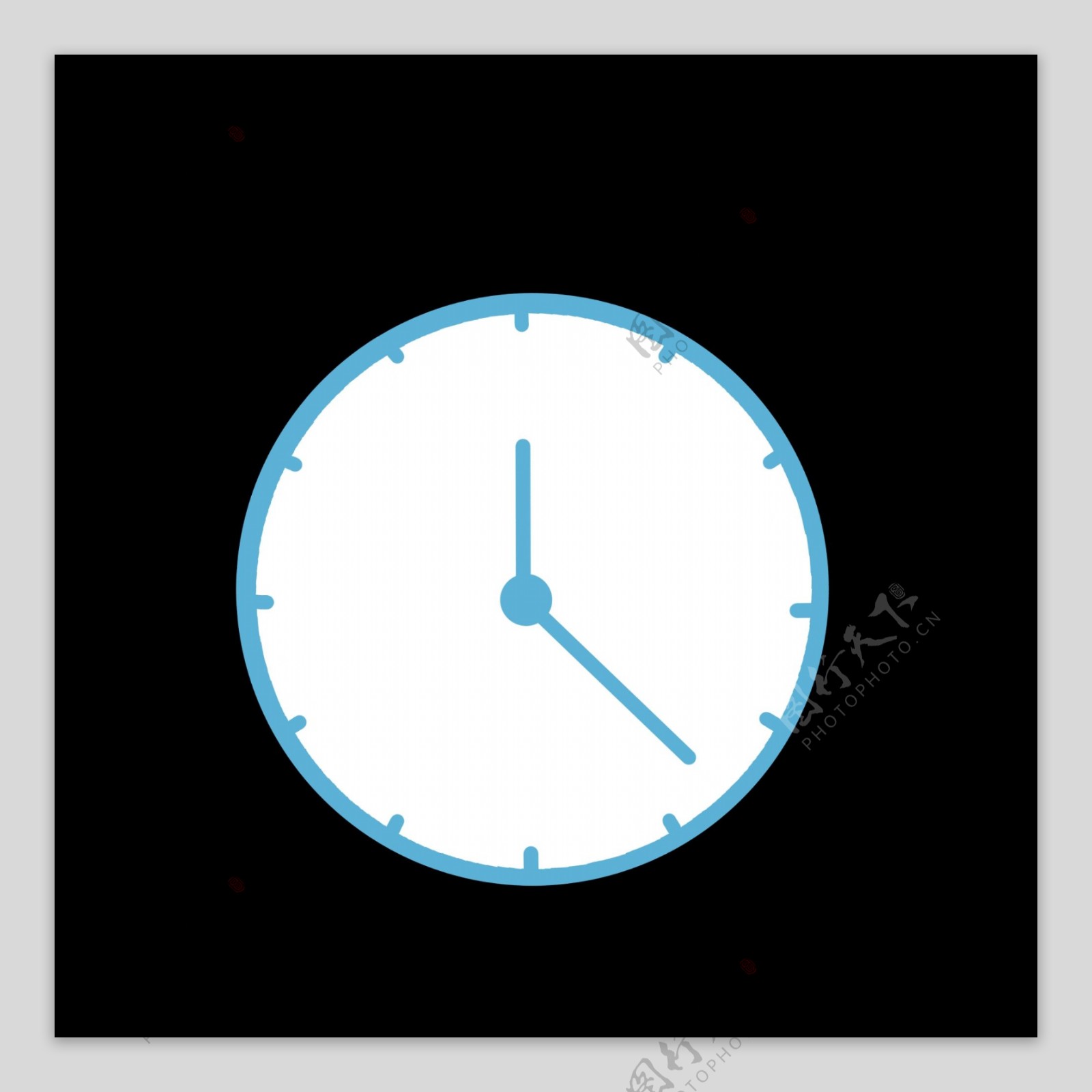 蓝色时钟样式图标