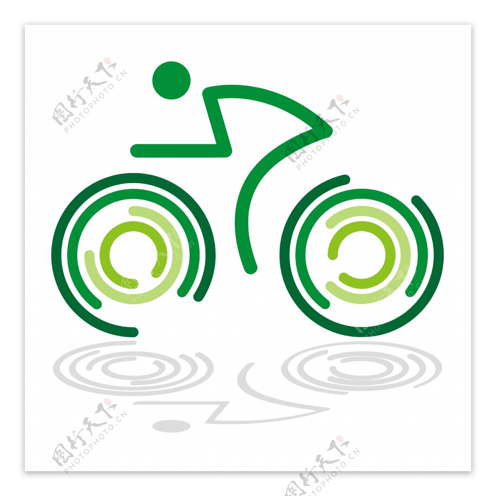 绿色环保自行车图标