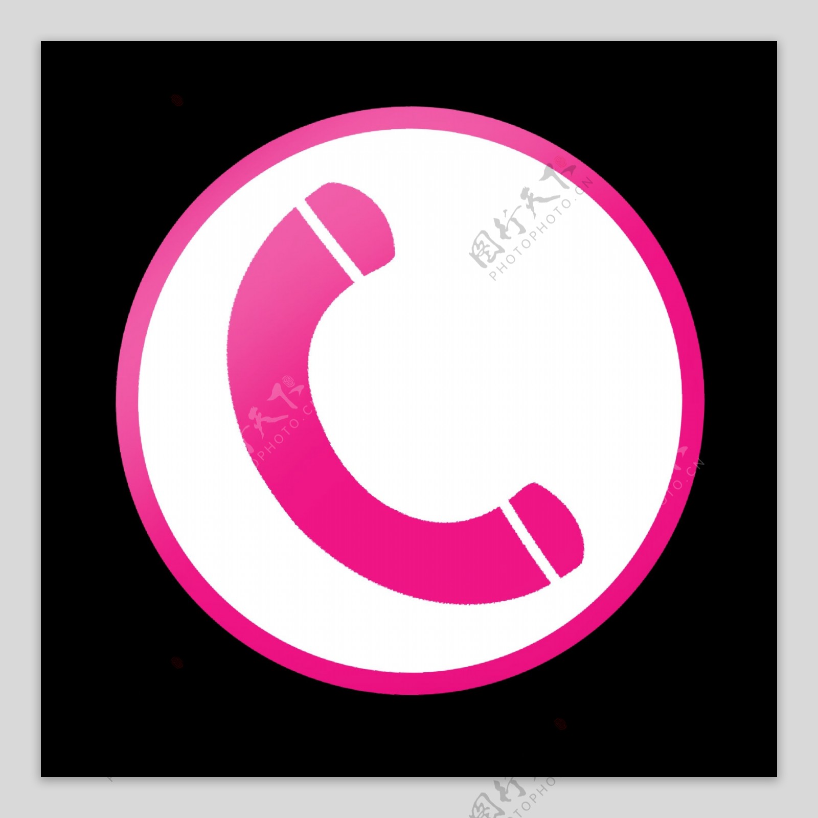 粉色电话名片图标