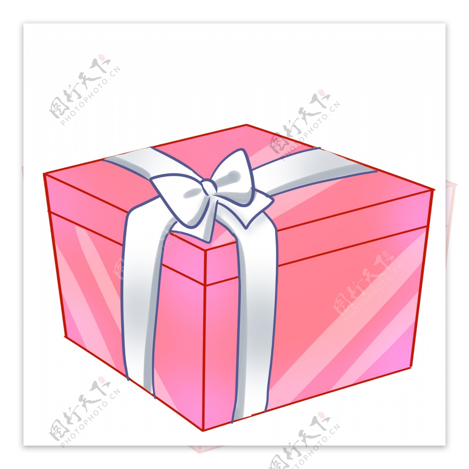 粉色方形可爱礼盒