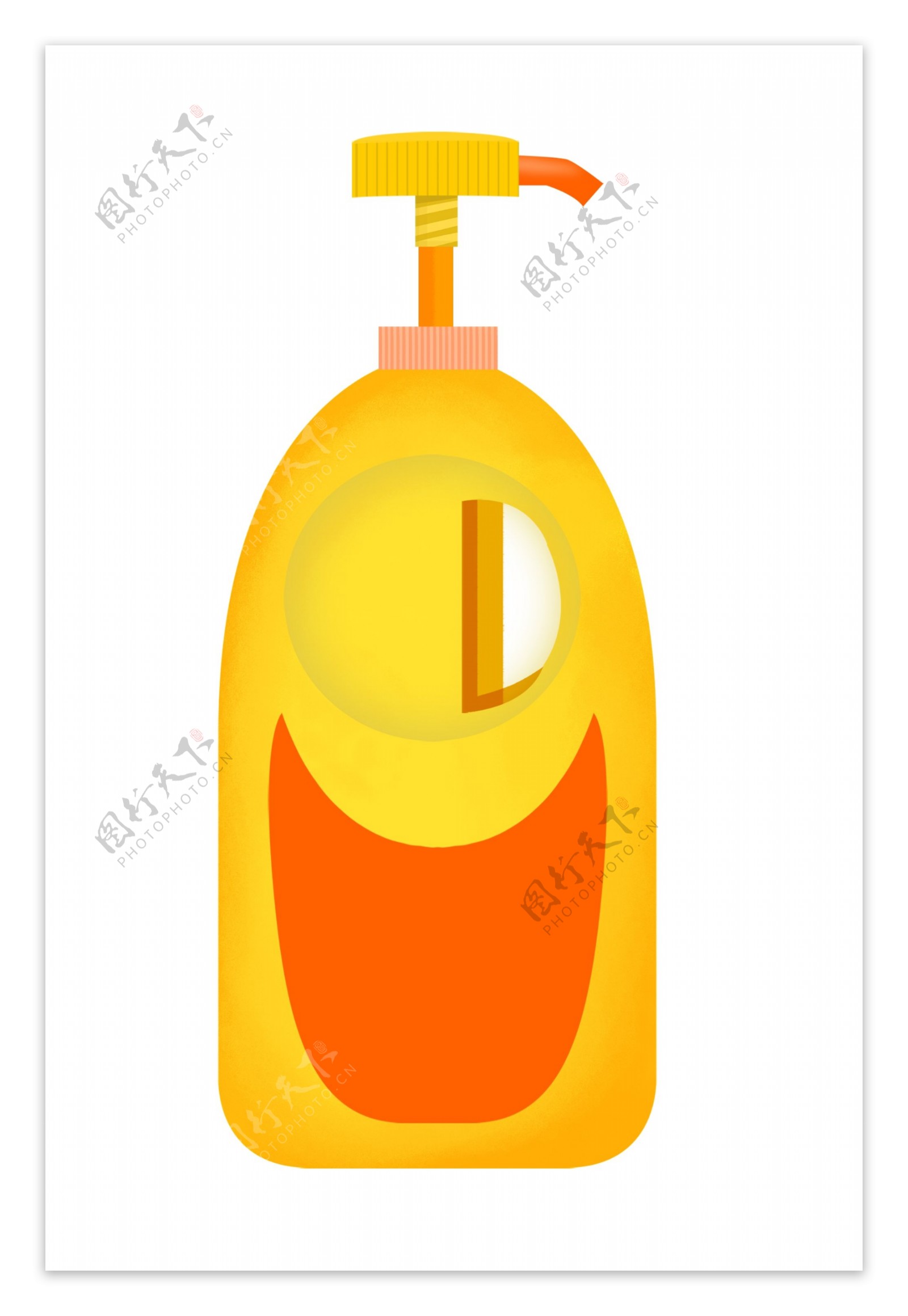 橘黄色的瓶子插画
