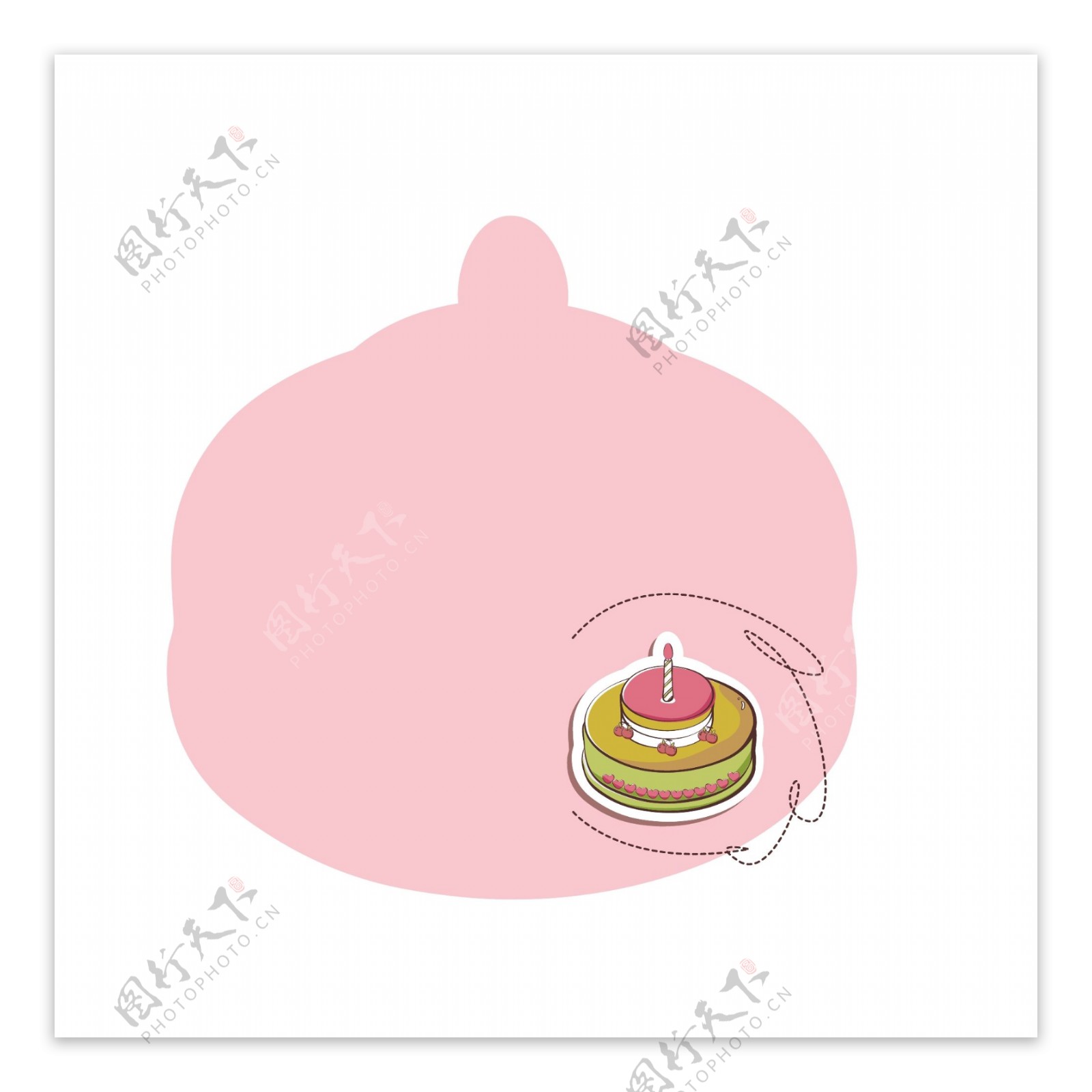 矢量卡通扁平化粉色蛋糕边框