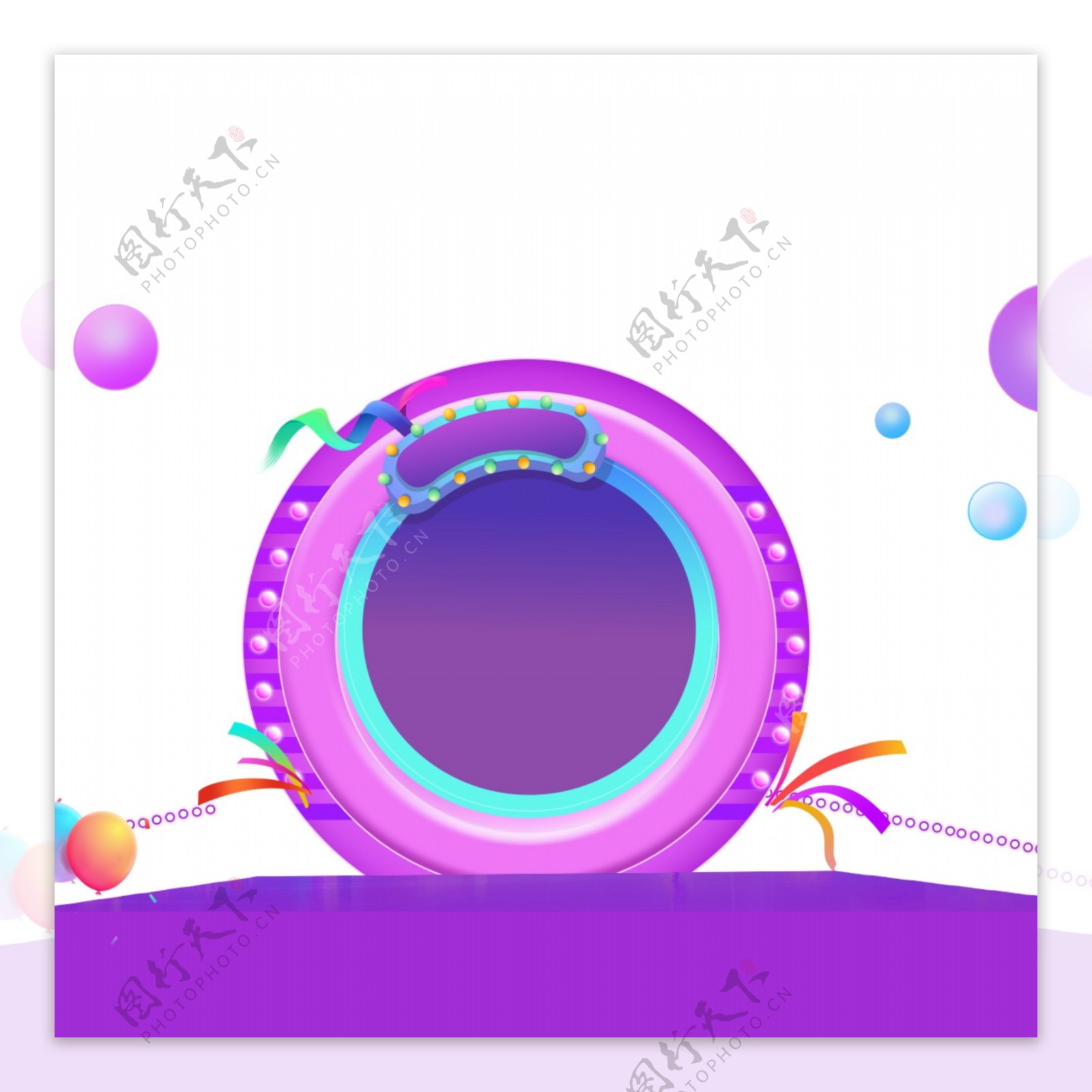紫色圆形电商背景