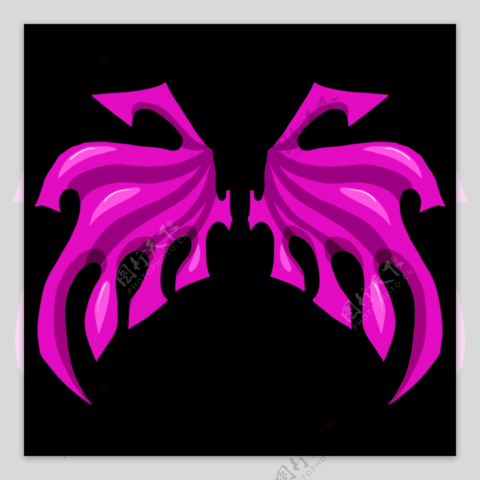 紫色恶魔之翼翅膀插画