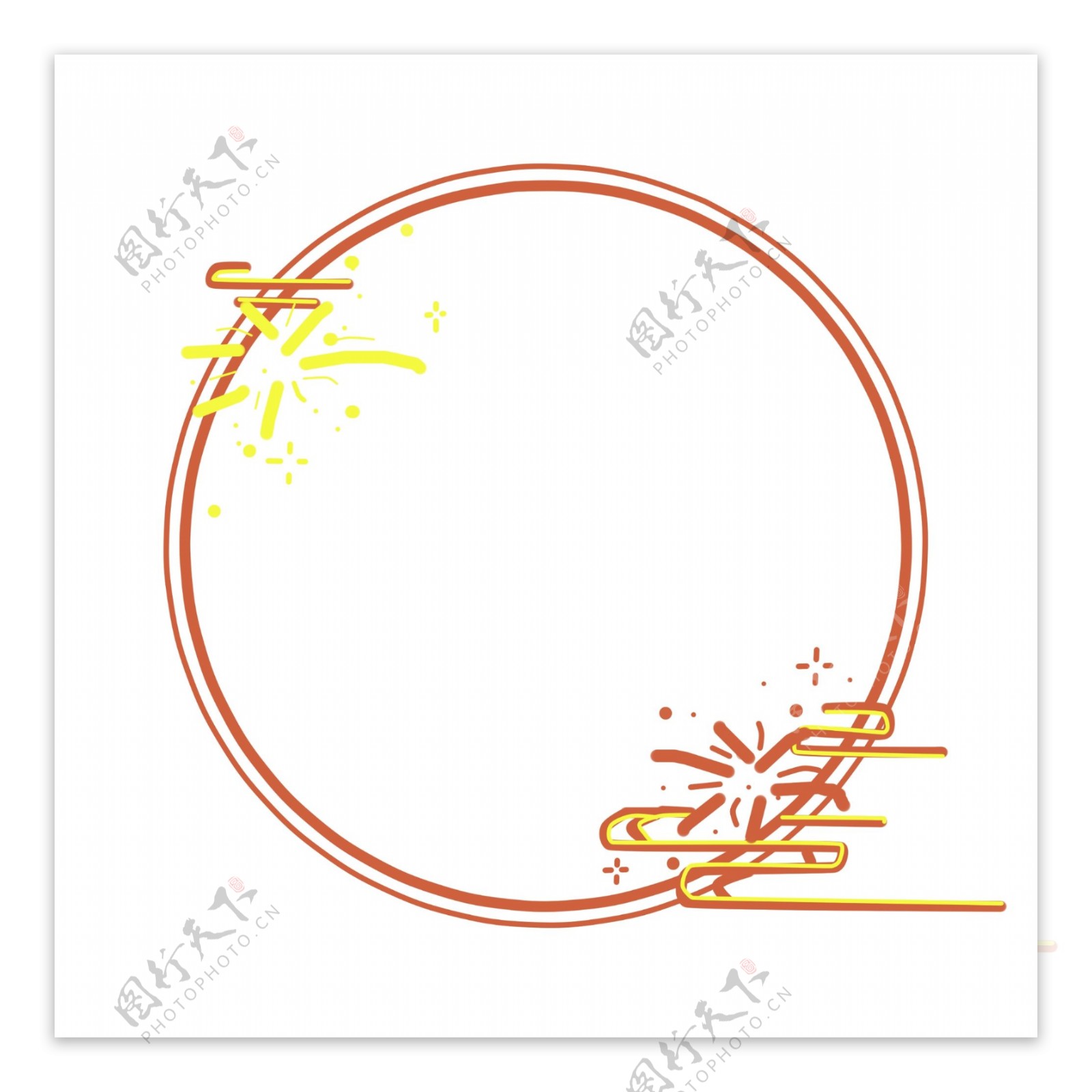 元旦圆形边框插画