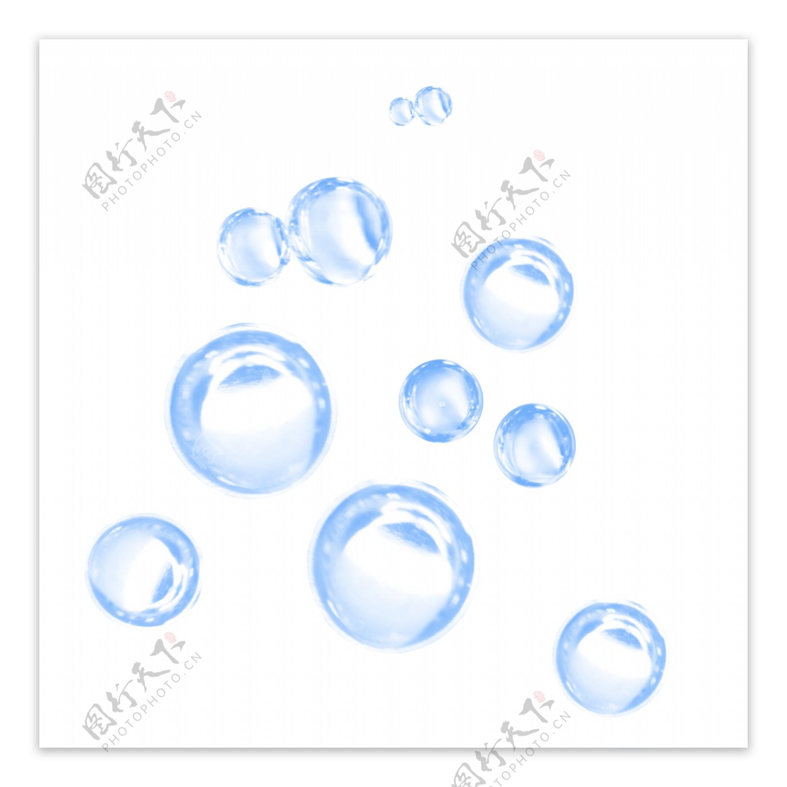 圆形蓝色泡泡元素