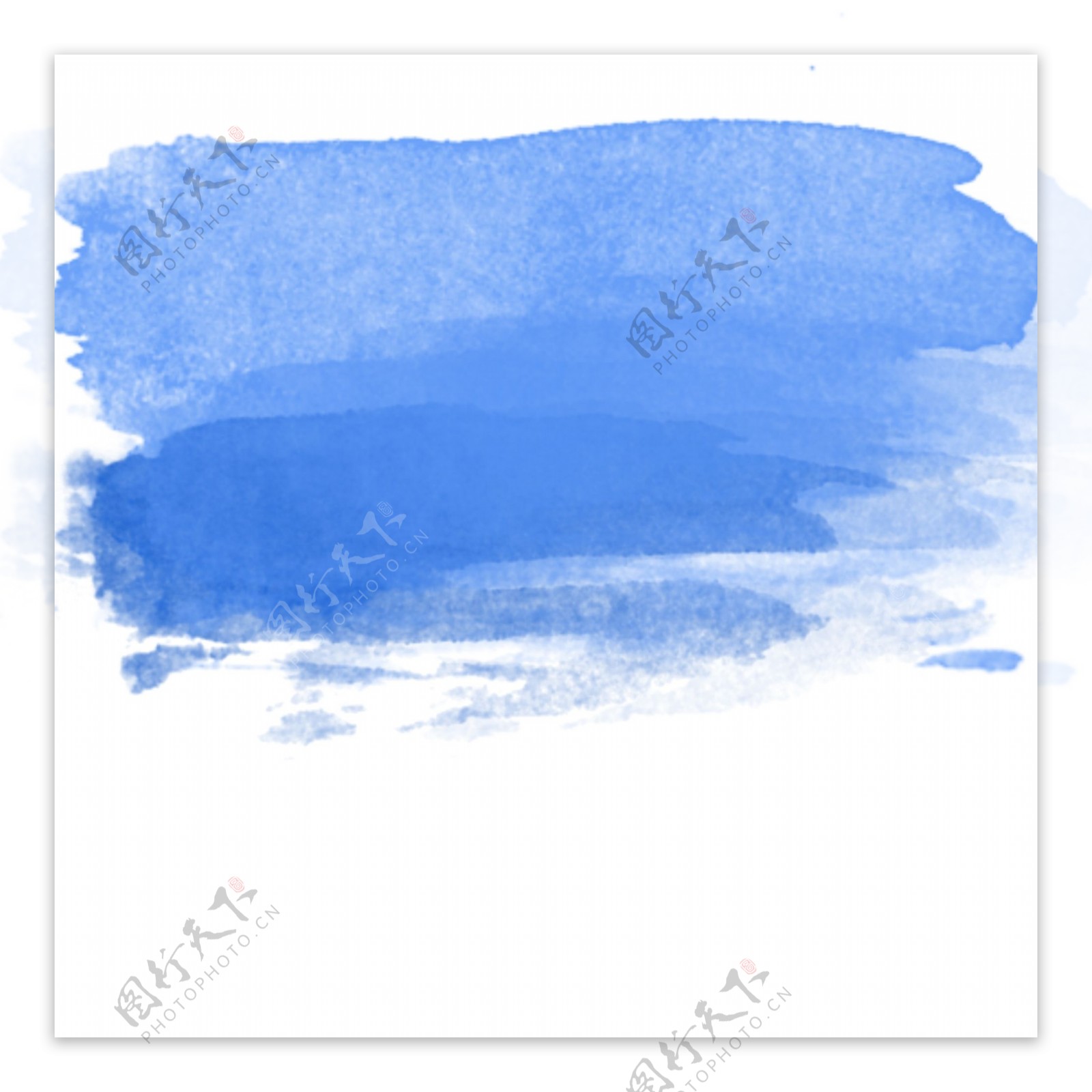 蓝色水彩痕迹效果元素