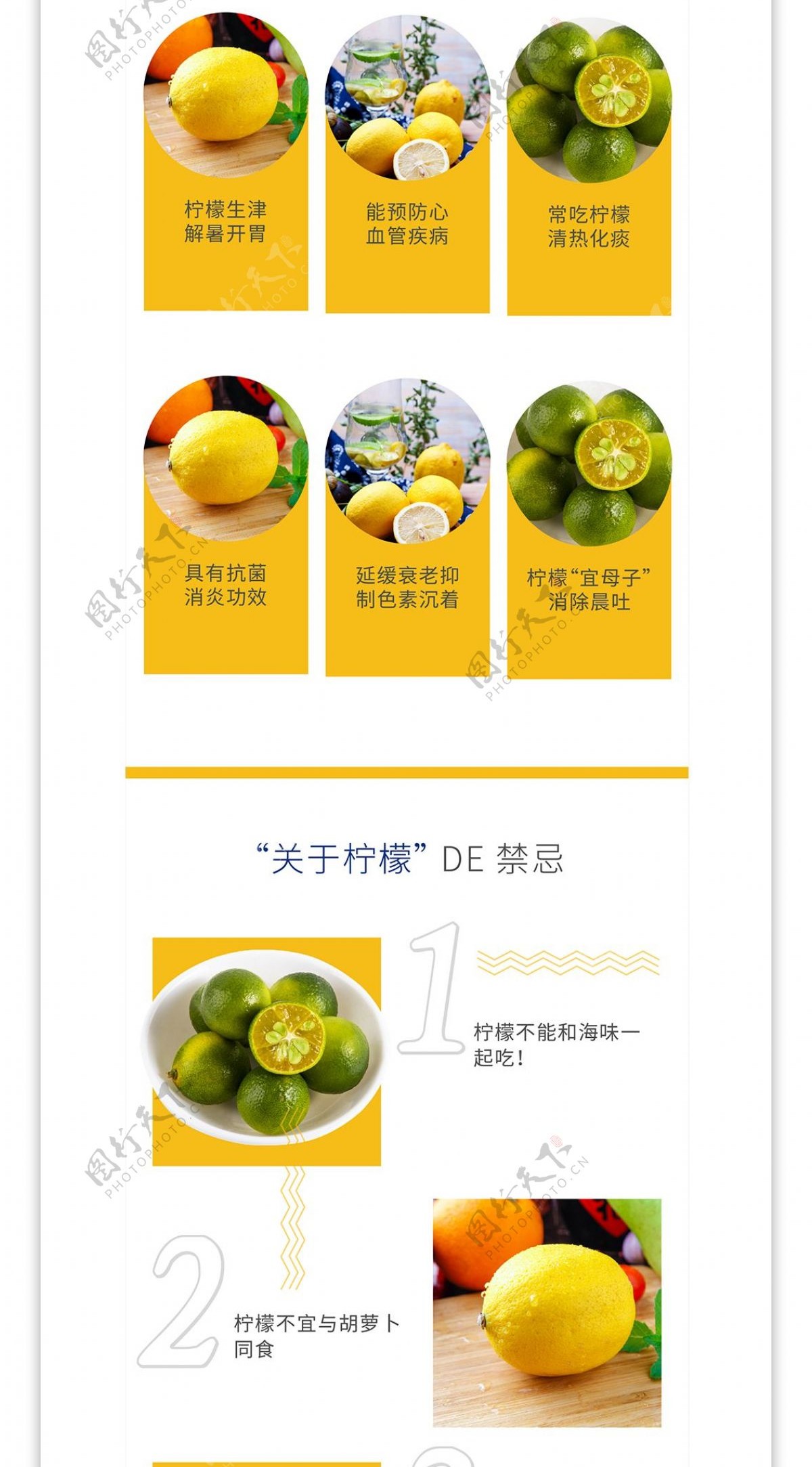 柠檬水果详情页小清新
