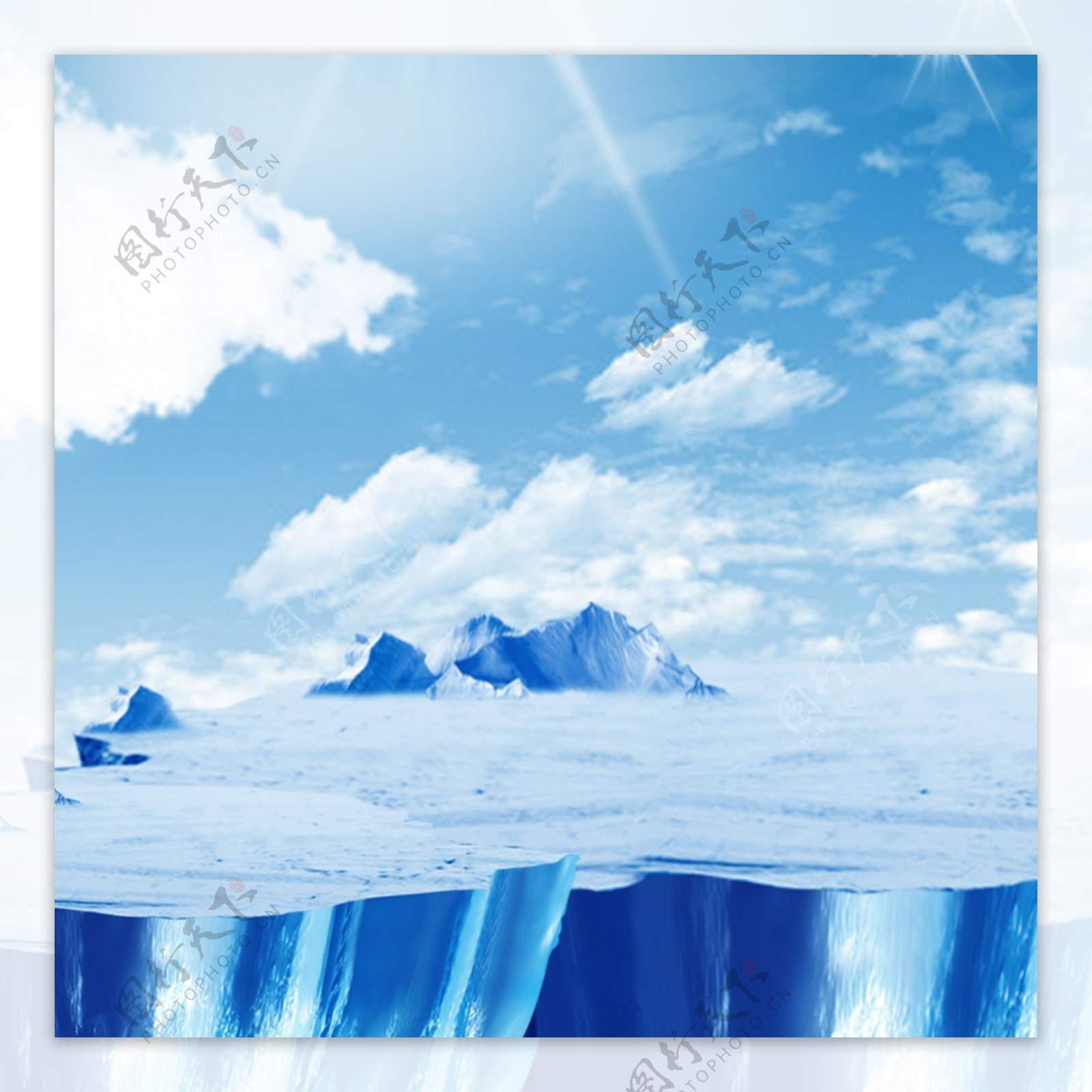 极地冰块冰箱空调主图背景素材