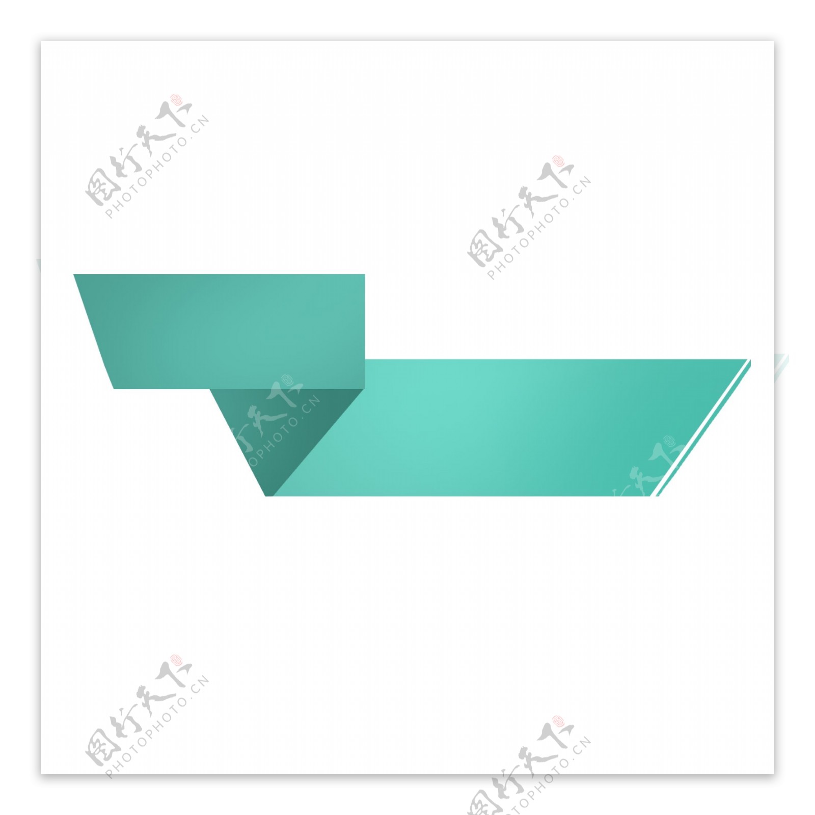 青色折叠折纸标题框