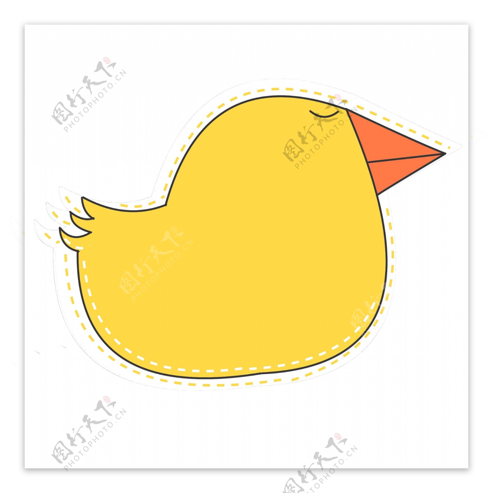 黄色的小鸡报框插画