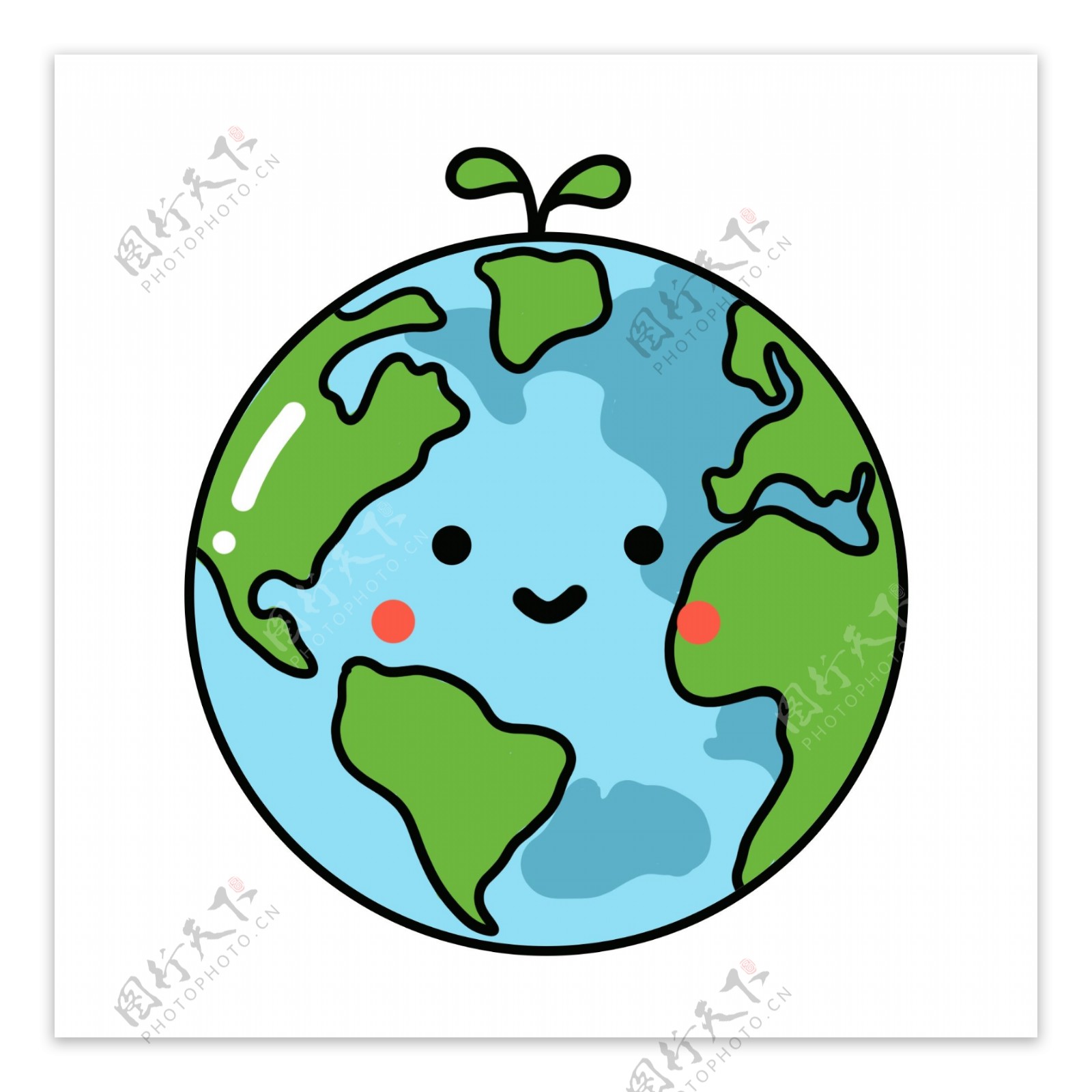 世界地球日绿色可爱地球下载