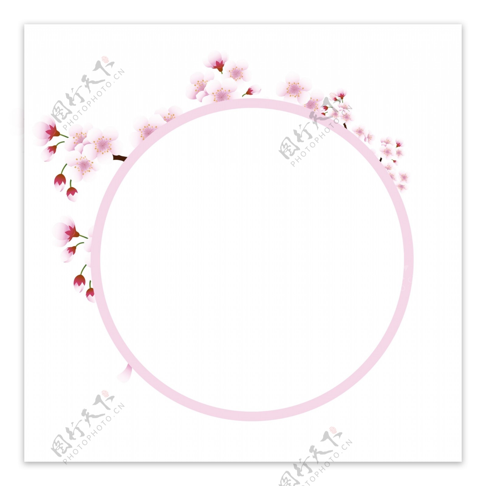 简约美观粉色圆形花纹创意边框