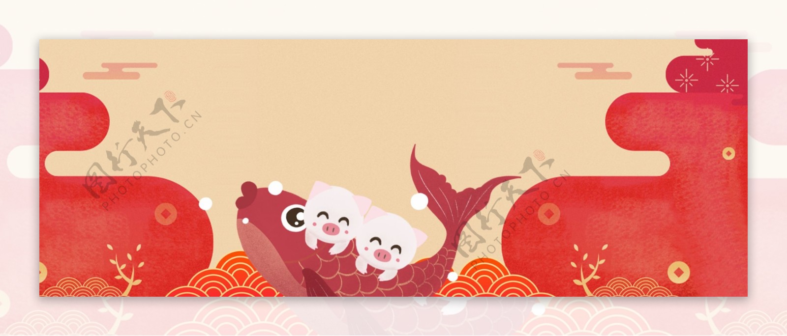 淘宝天猫元旦新年中国风海报背景