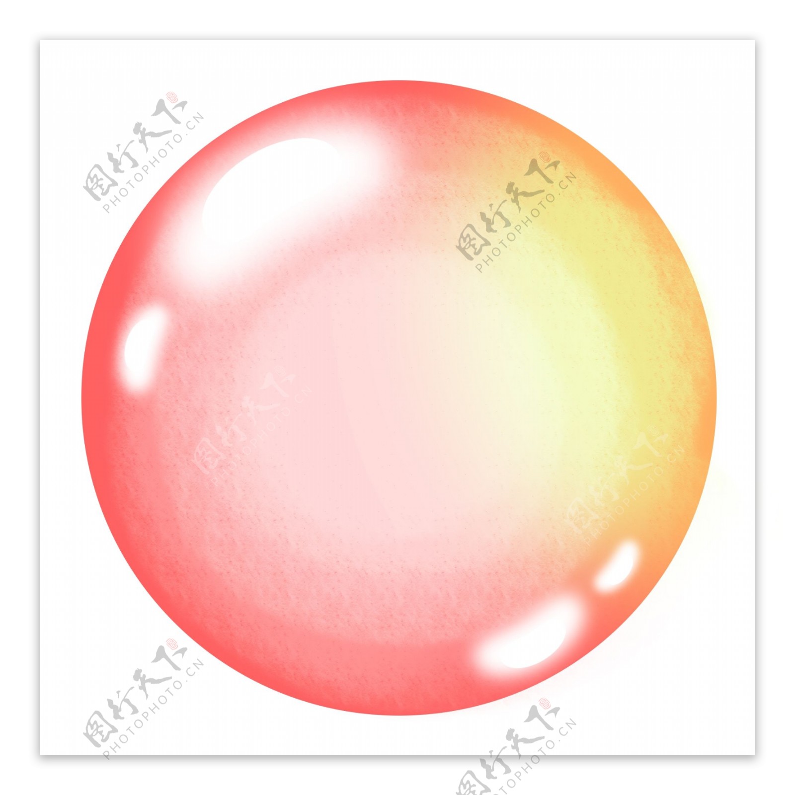 红色玻璃球气泡插画