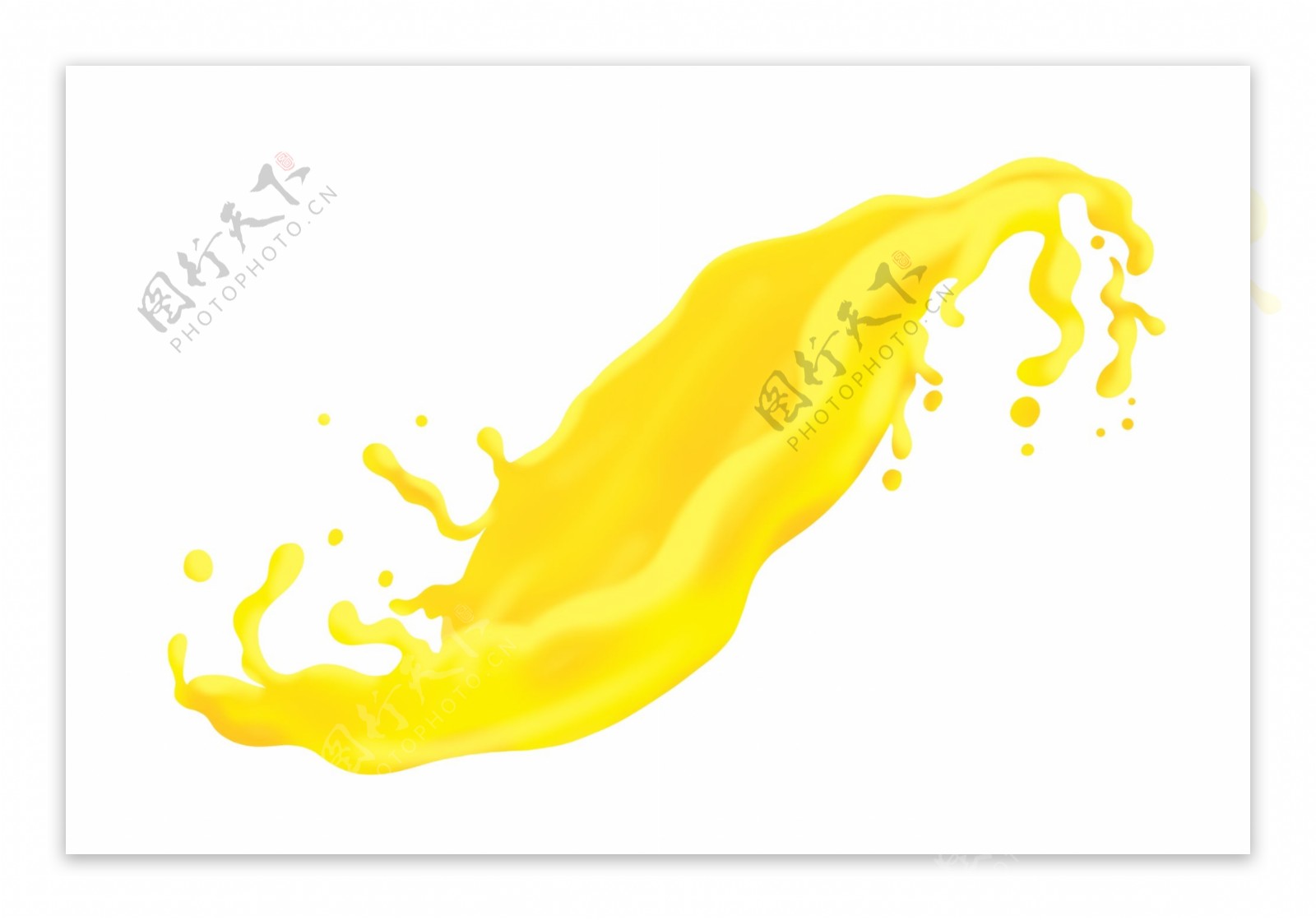 黄色芒果汁饮品插画