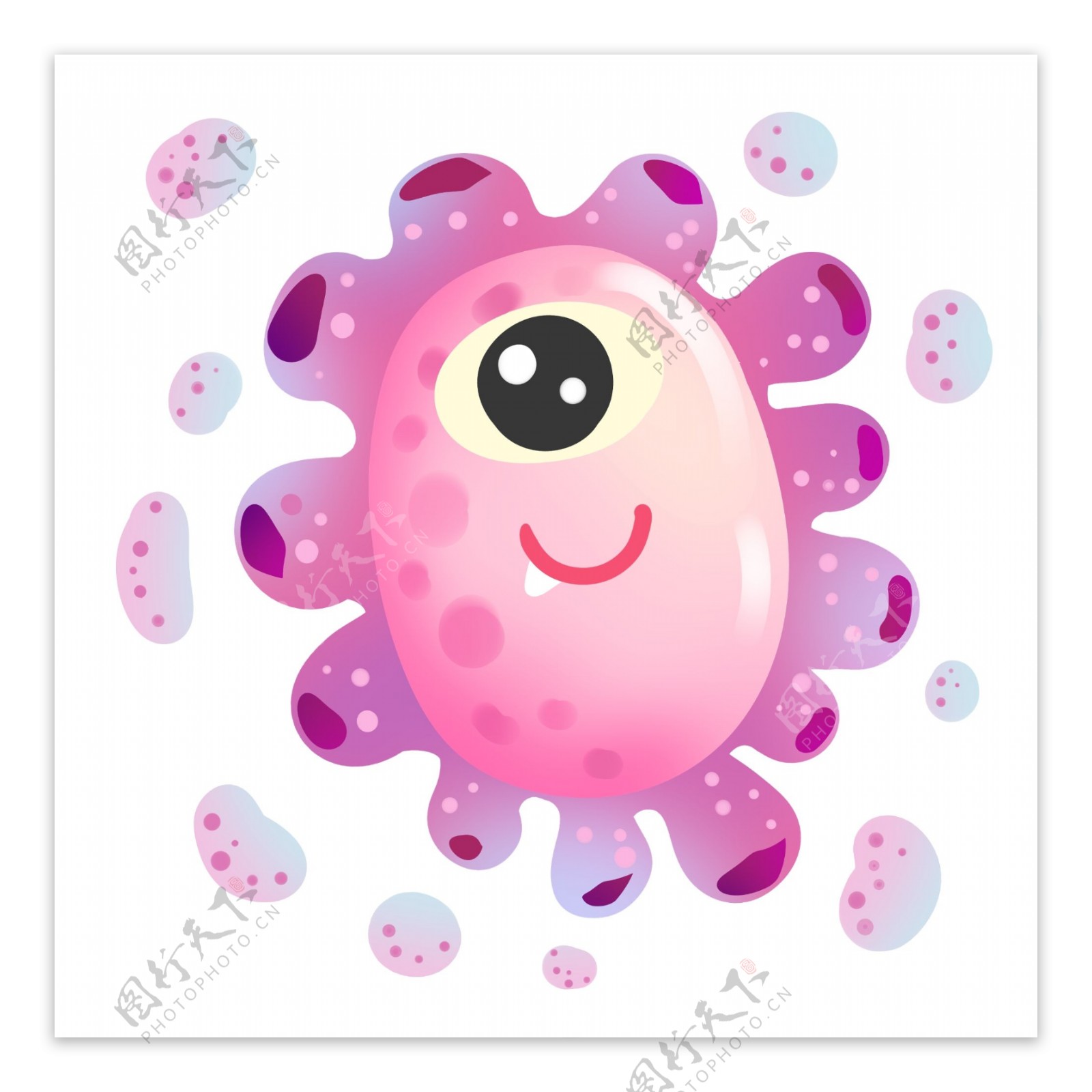 紫色的细菌装饰插画
