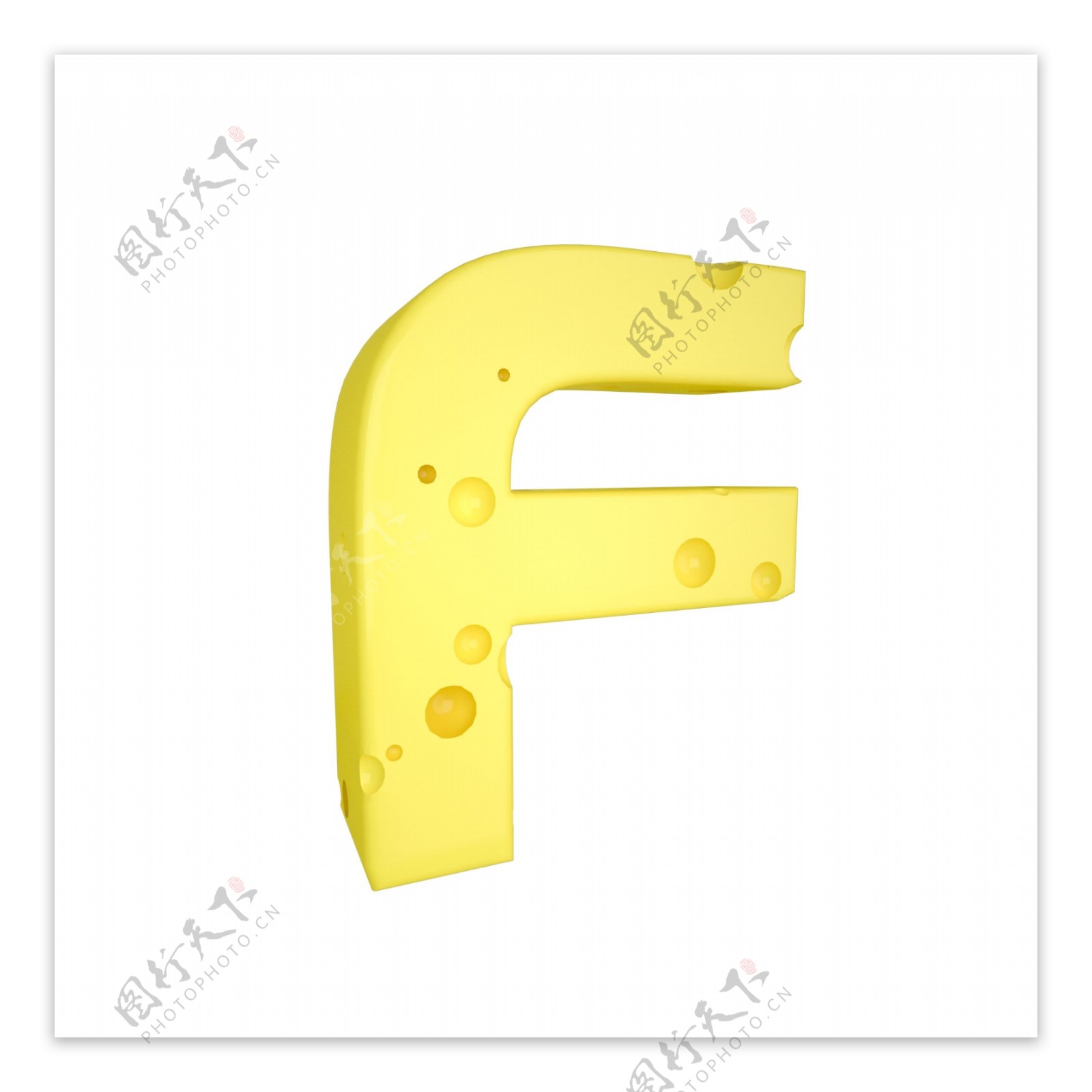 C4D创意奶酪字母F装饰