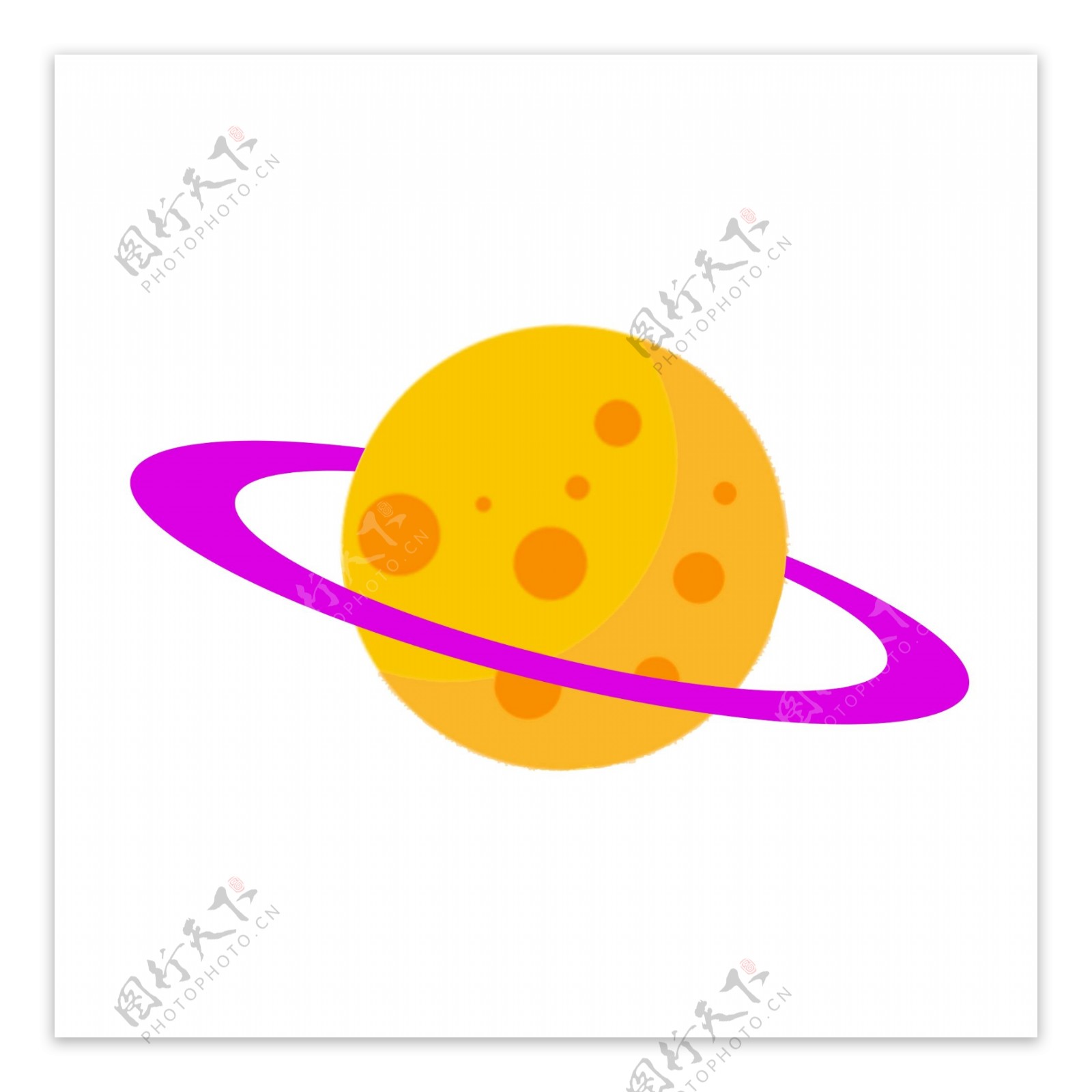 黄色星球紫色星环外太空