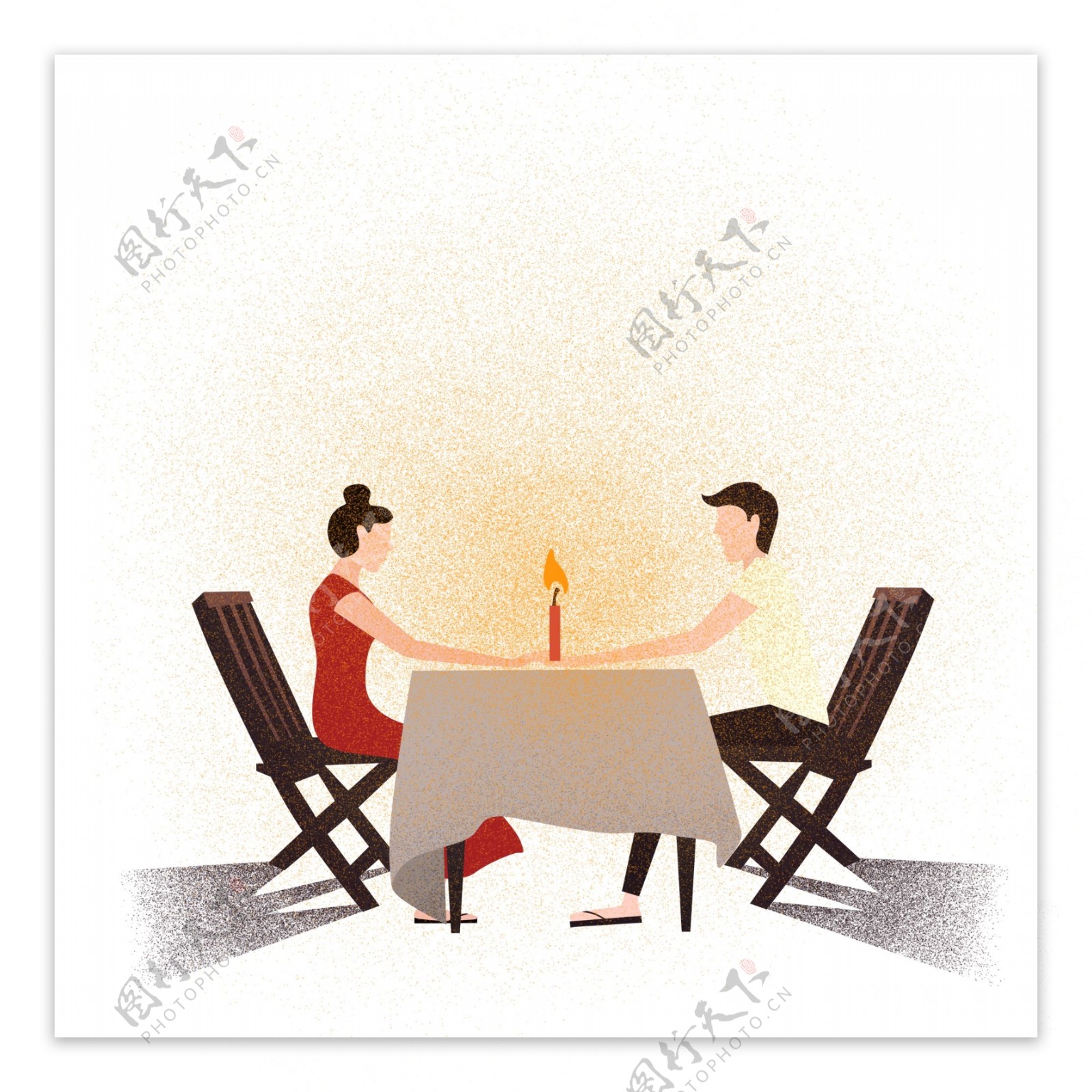 情侣约会烛光晚餐浪漫美好