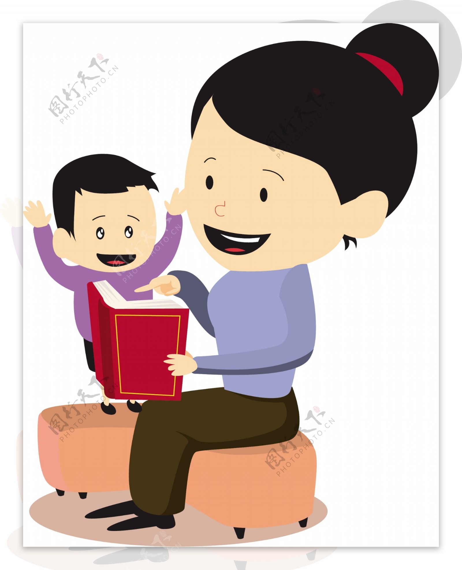 阅读日妈妈和孩子一块看书