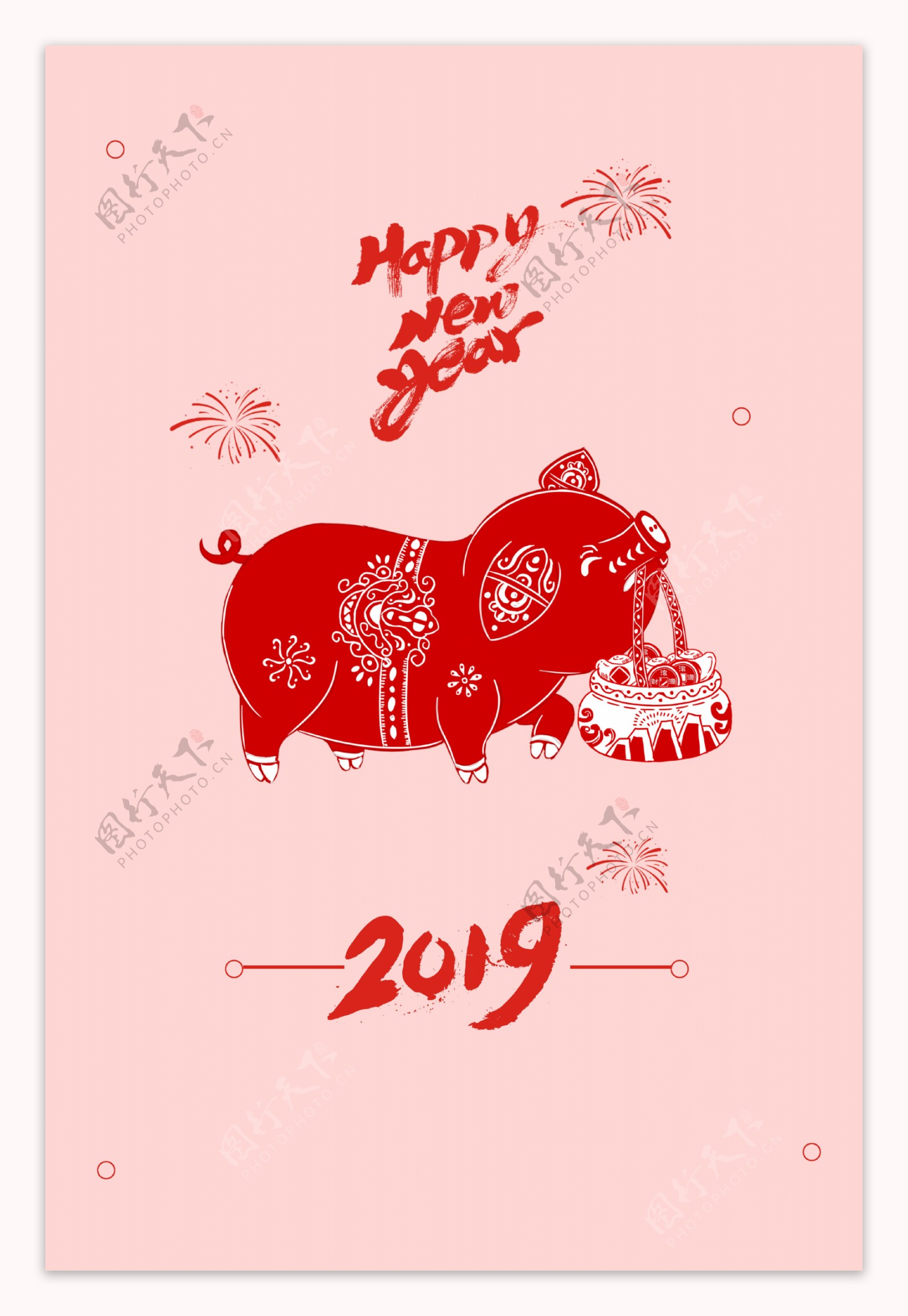 2019猪年壁纸海报背景