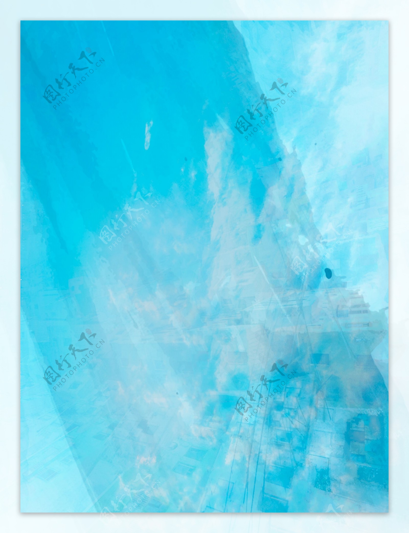 蓝色水彩划痕纹理抽象材质背景图