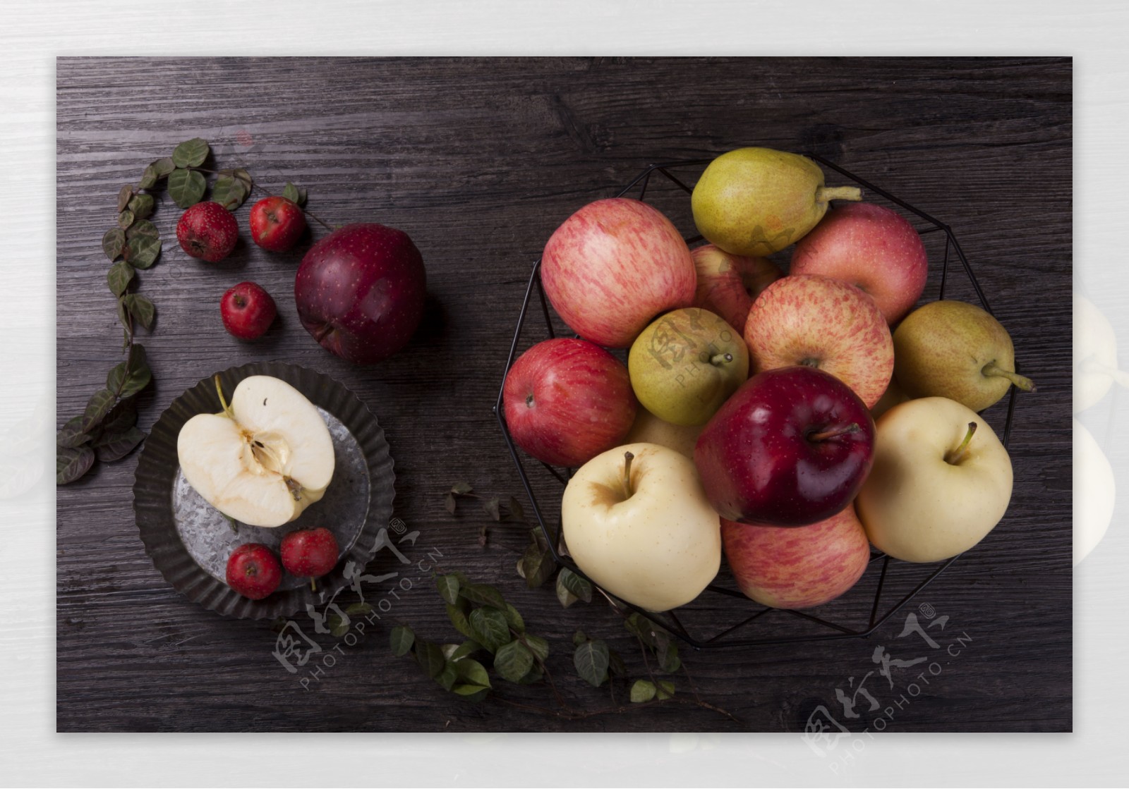 新鲜水果雪梨苹果等实物图摄影图2
