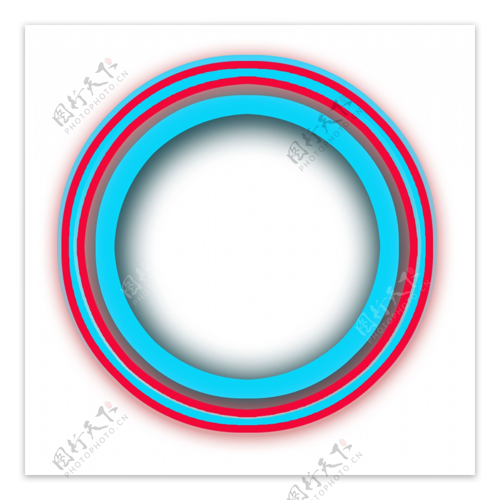 蓝红色相间的圆环素材