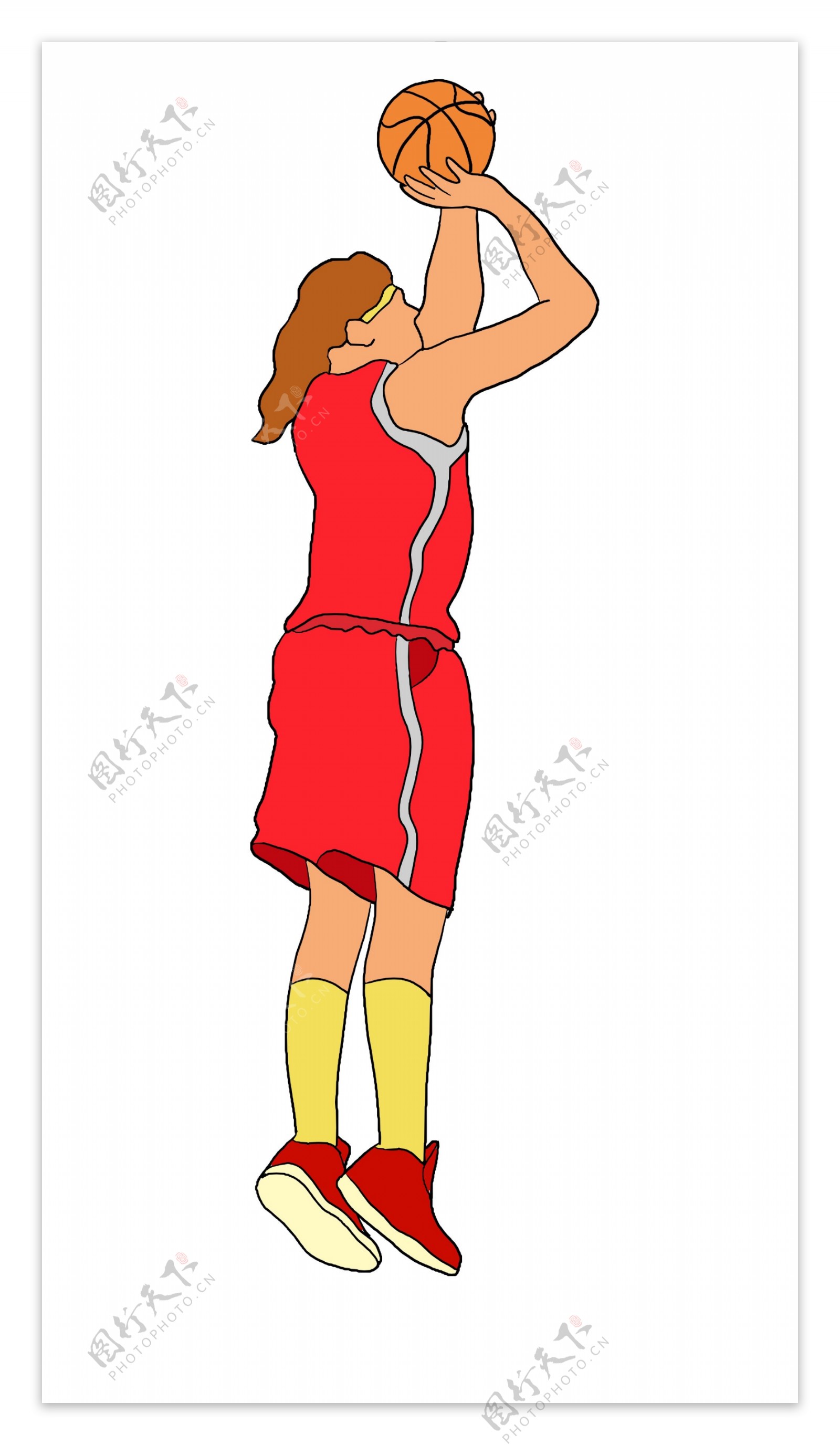 灌篮的篮球运动员插画